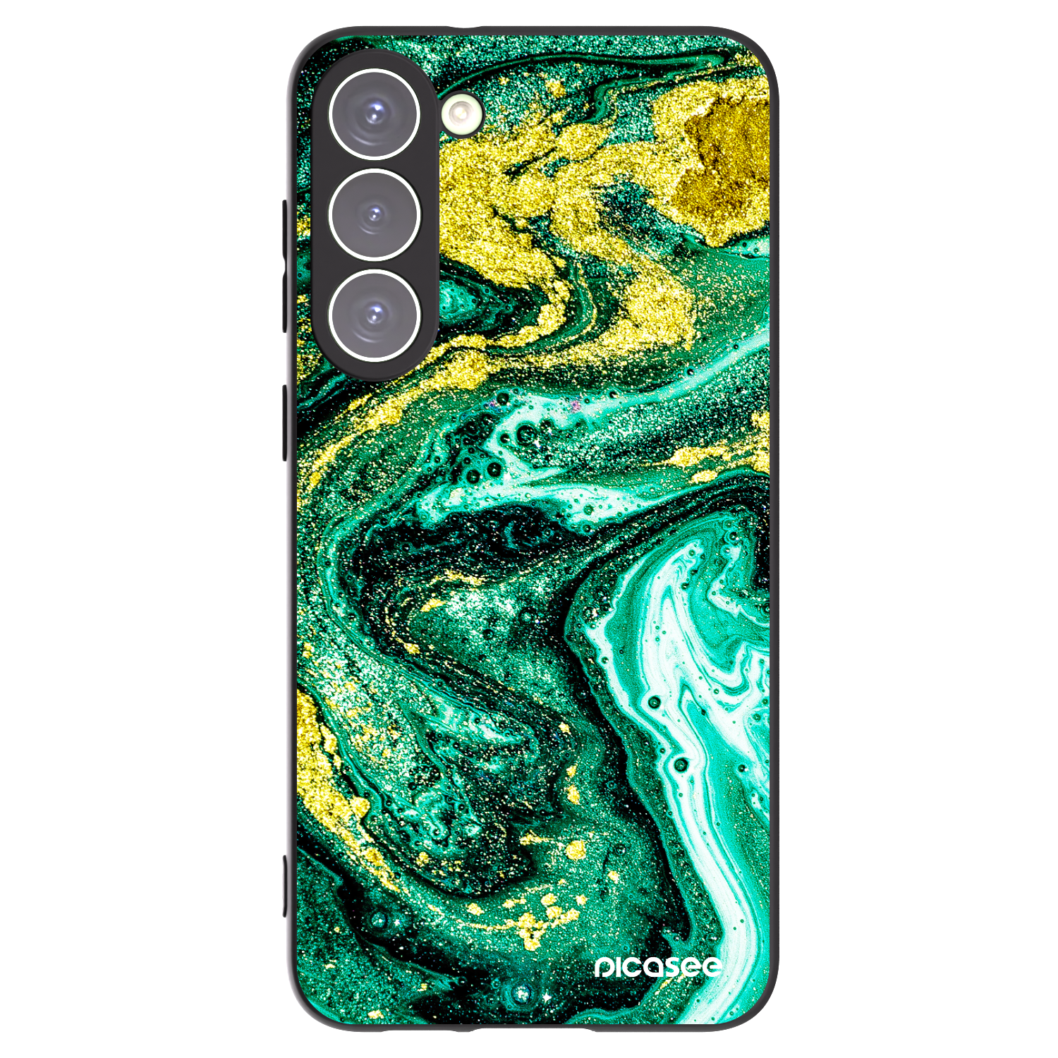 Picasee husă neagră din silicon pentru Samsung Galaxy S23+ 5G - Green Gold
