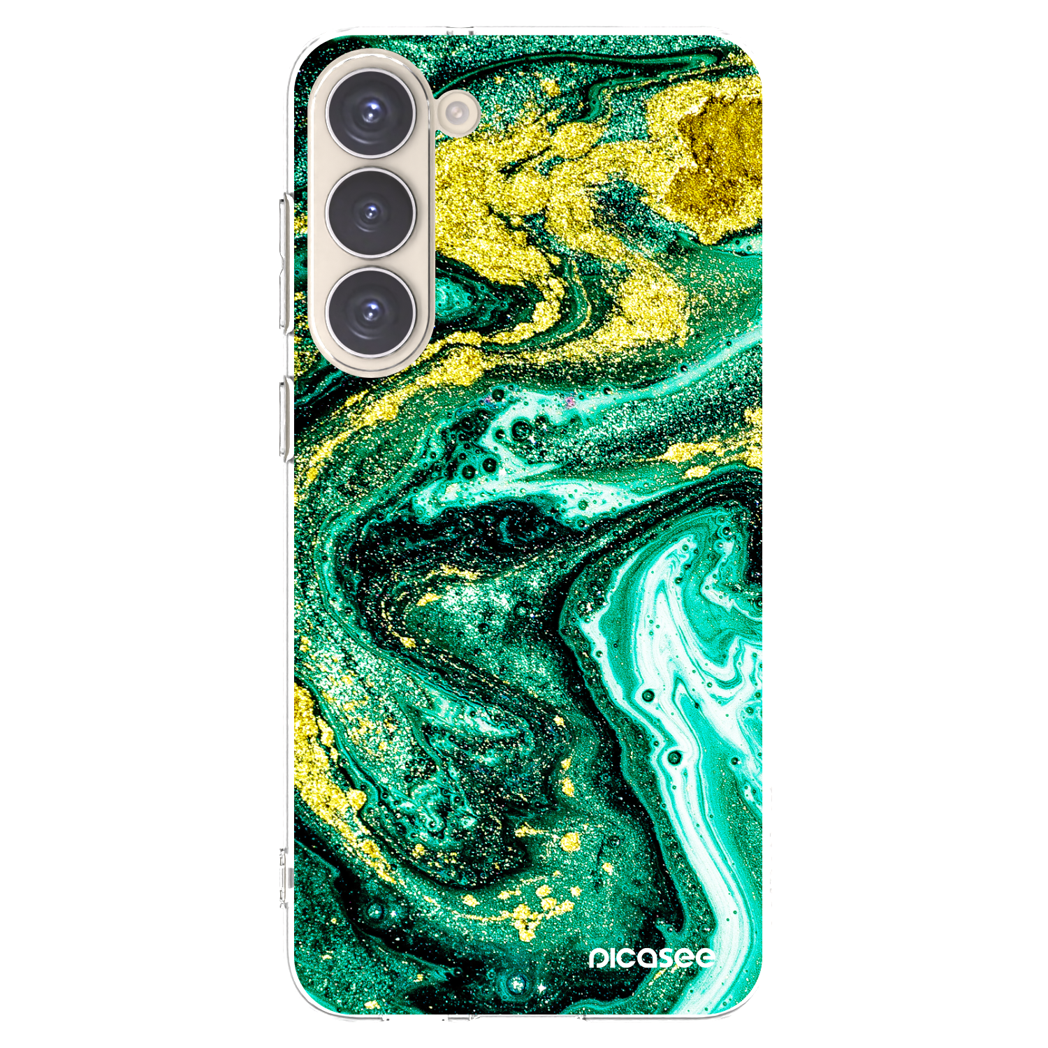 Picasee husă transparentă din silicon pentru Samsung Galaxy S23+ 5G - Green Gold