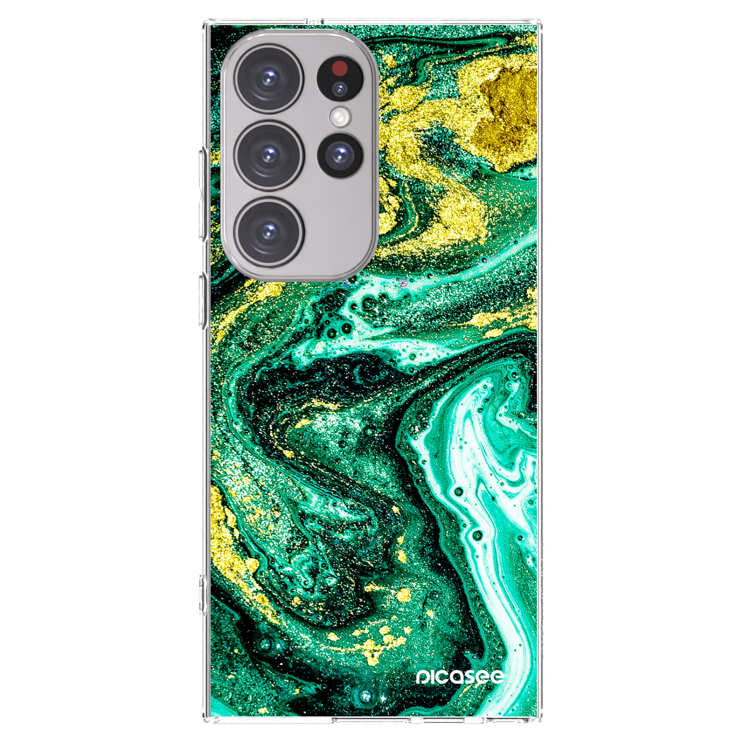 Picasee husă transparentă din silicon pentru Samsung Galaxy S23 Ultra 5G - Green Gold