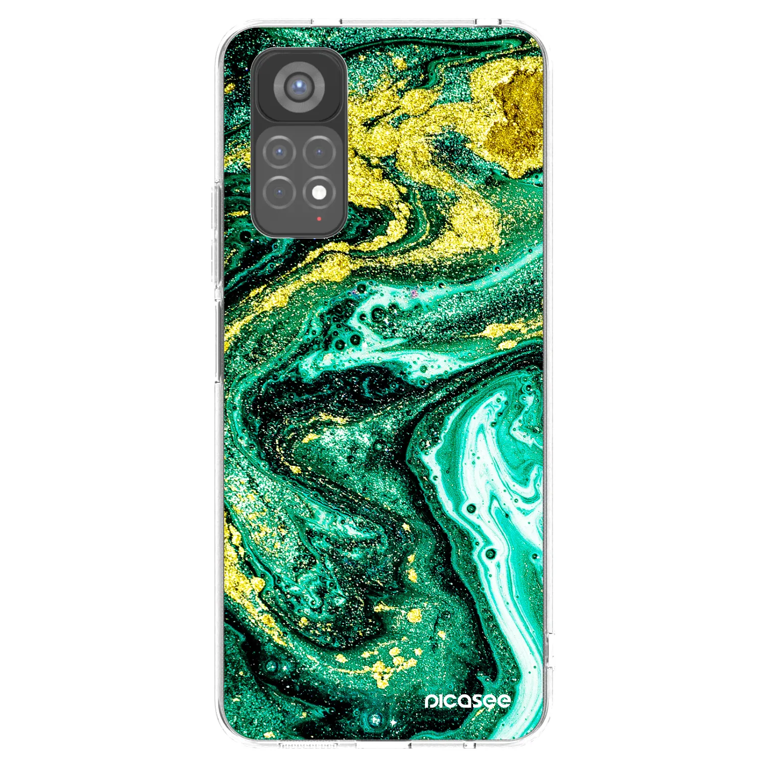 Picasee husă transparentă din silicon pentru Xiaomi Redmi Note 11S 5G - Green Gold