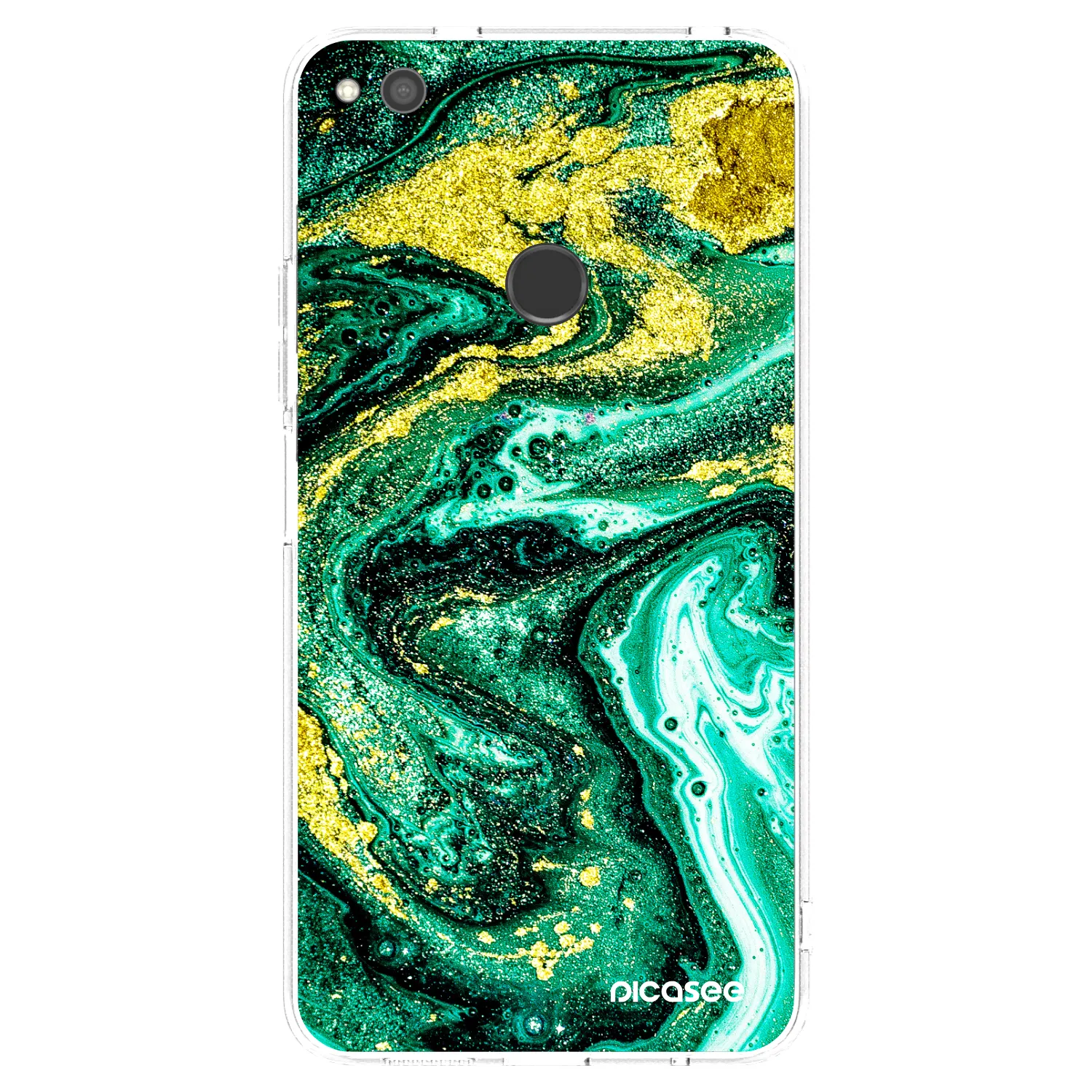Picasee husă transparentă din silicon pentru Huawei P9 Lite 2017 - Green Gold