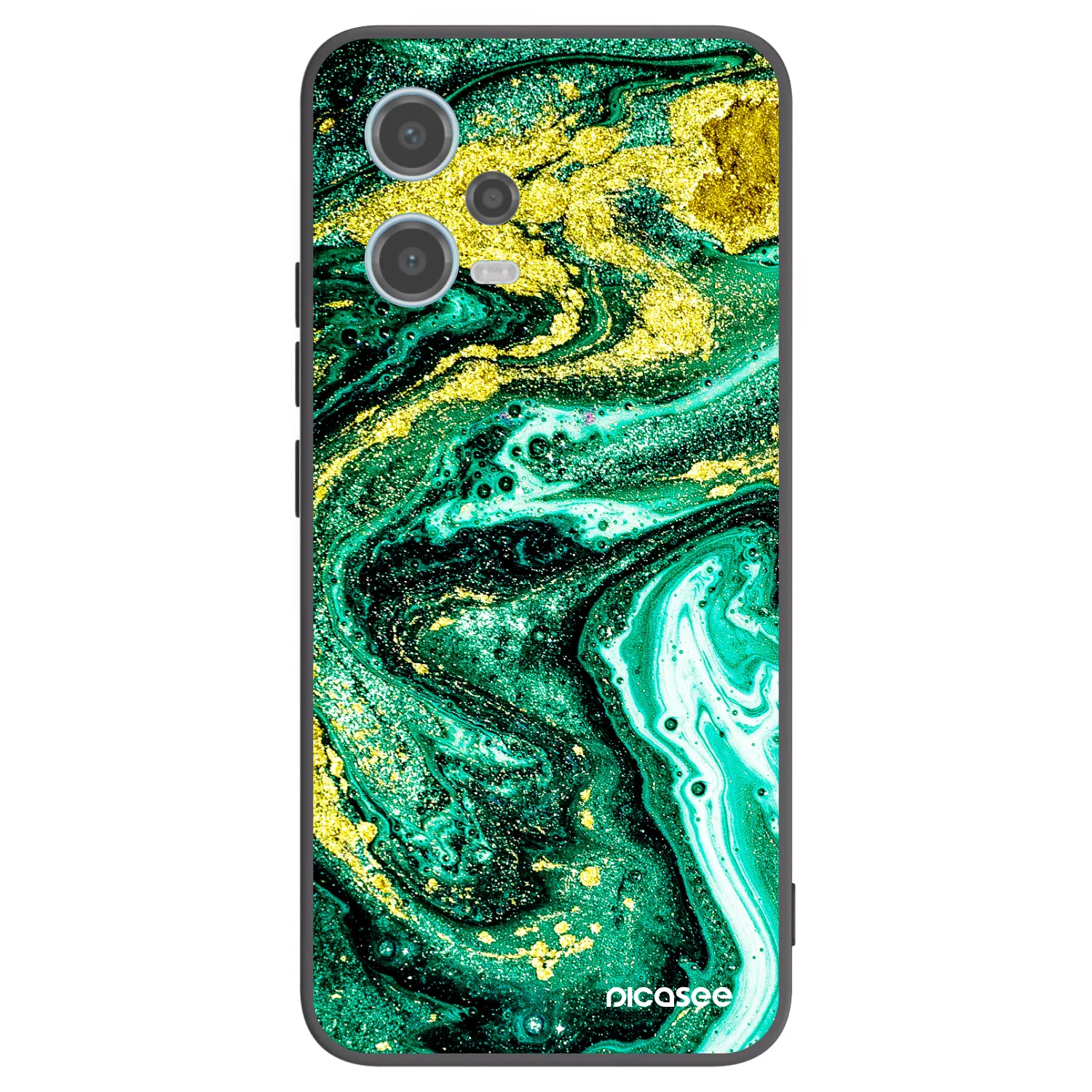 Picasee husă neagră din silicon pentru Xiaomi Redmi Note 12 5G - Green Gold