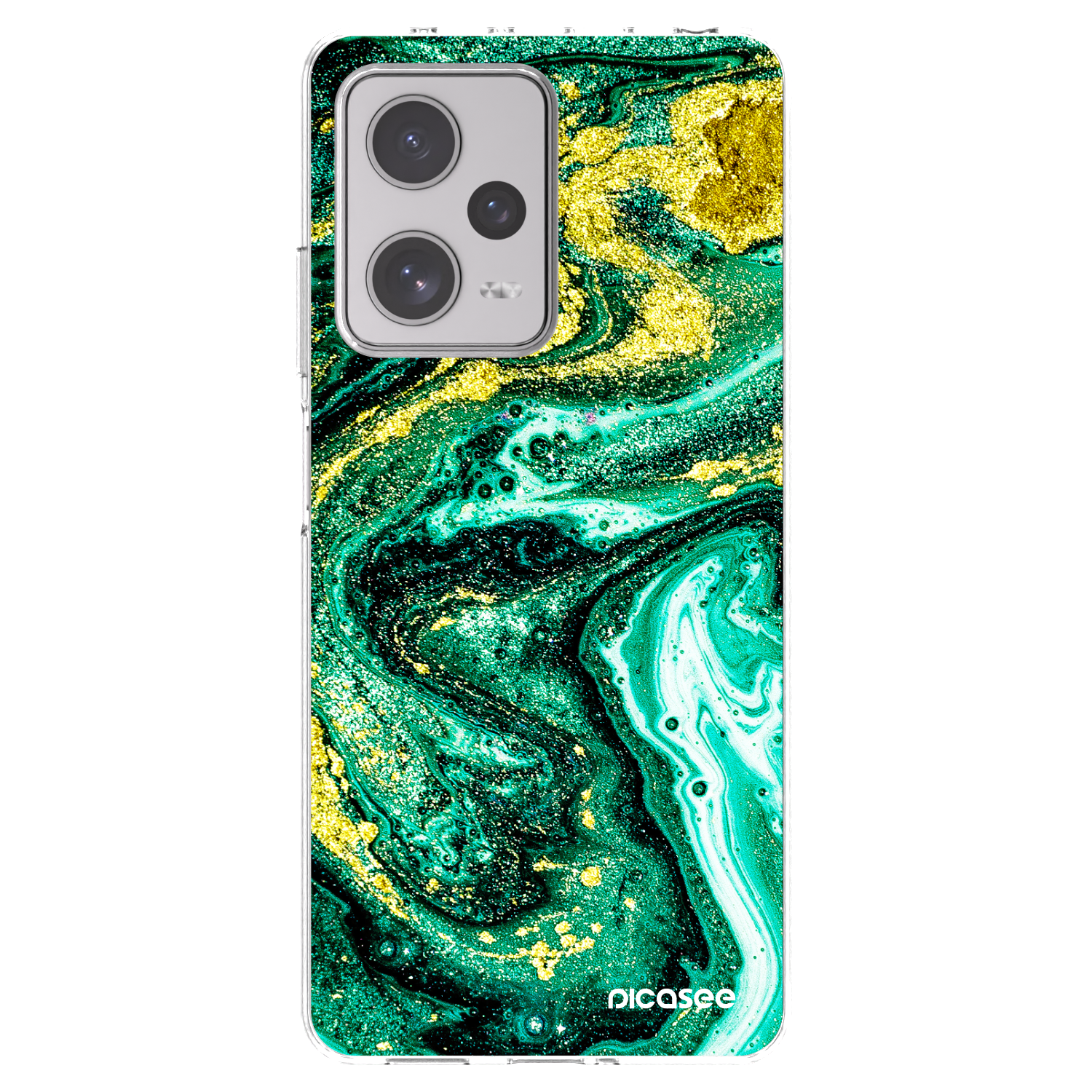 Picasee husă transparentă din silicon pentru Xiaomi Redmi Note 12 Pro+ 5G - Green Gold