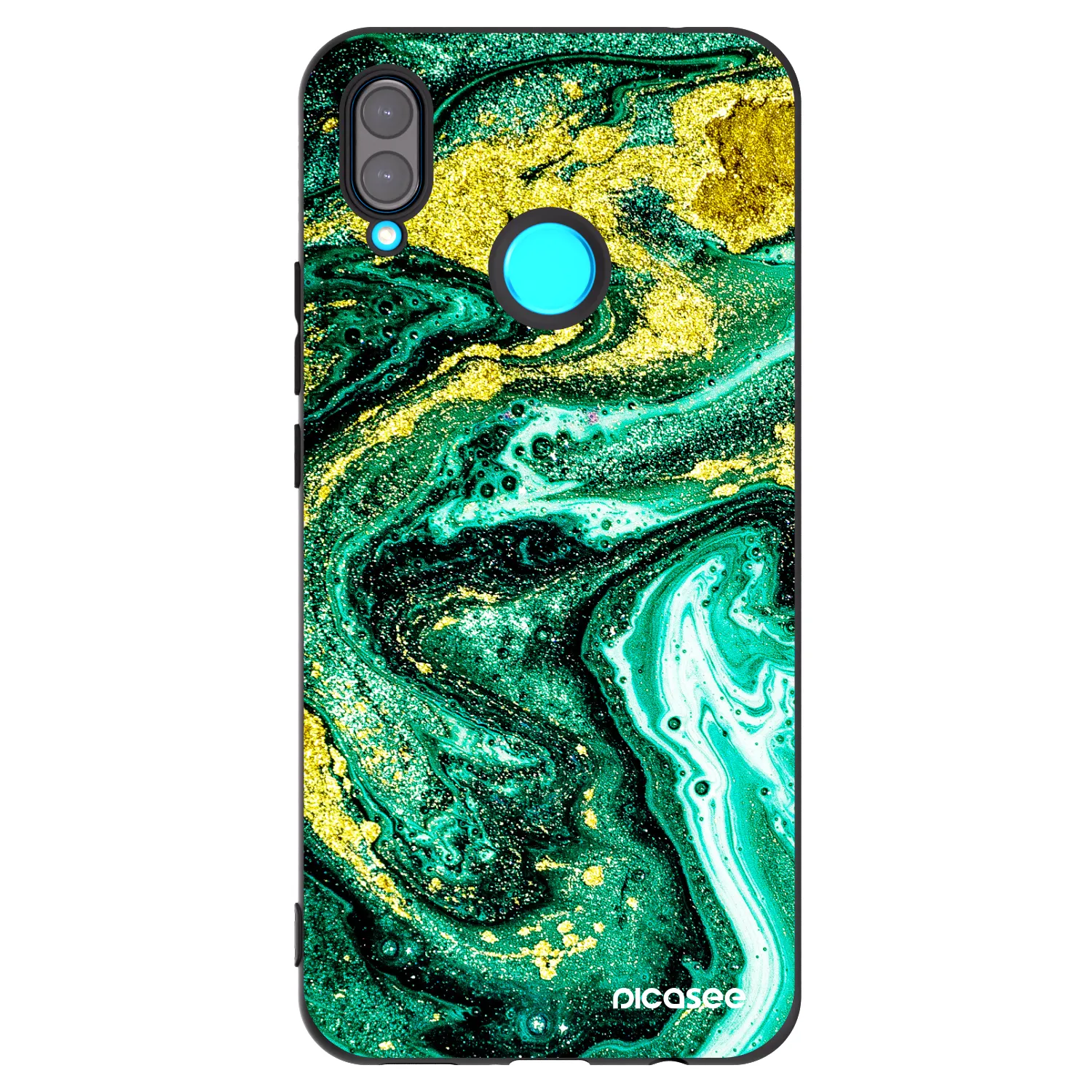 Picasee husă neagră din silicon pentru Huawei Nova 3i - Green Gold