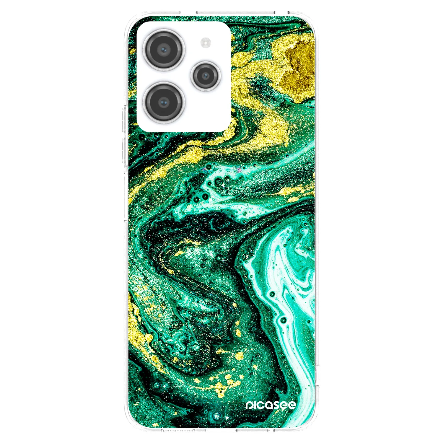 Picasee husă transparentă din silicon pentru Xiaomi Redmi 12 4G - Green Gold