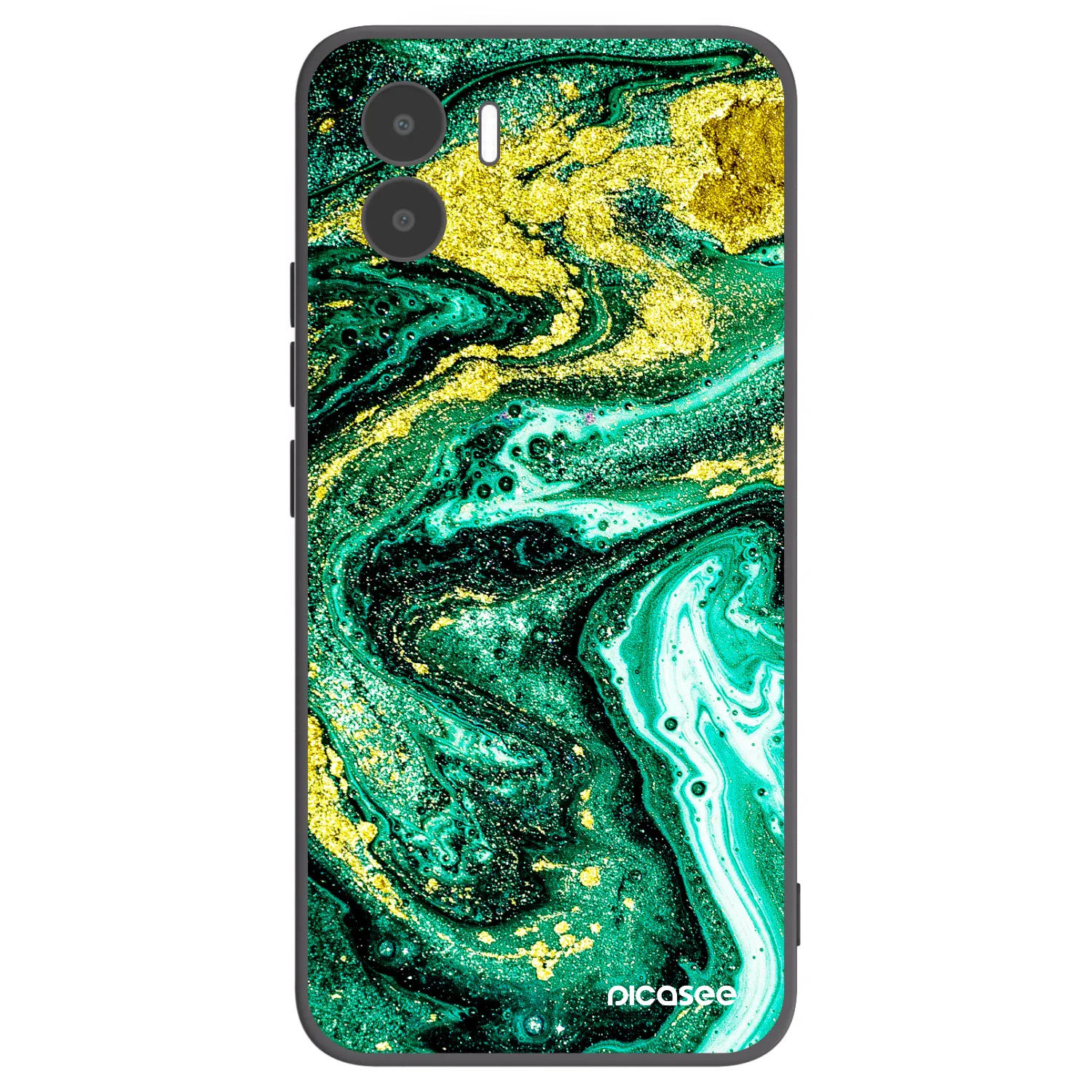 Picasee husă neagră din silicon pentru Xiaomi Redmi A2 - Green Gold