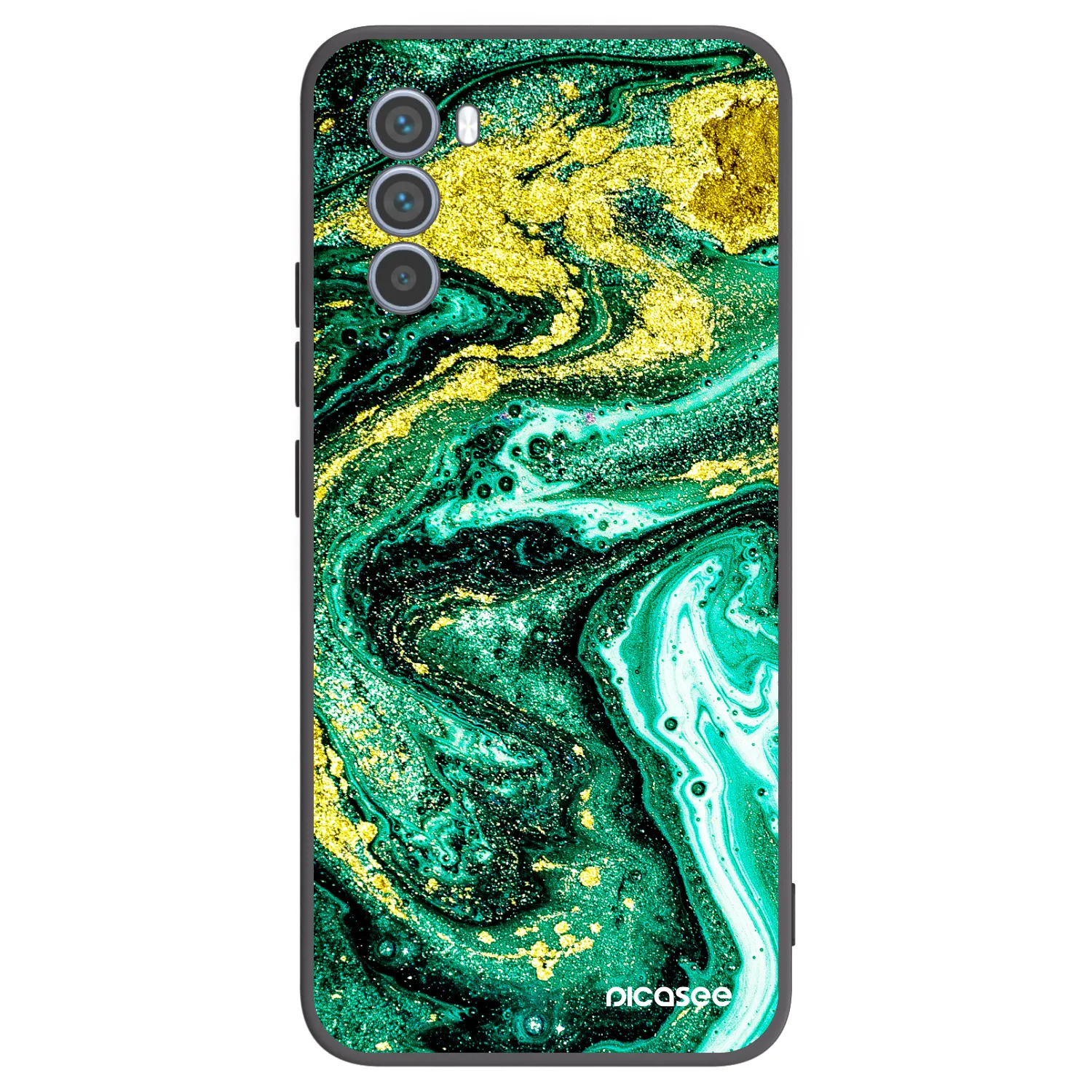 Picasee husă neagră din silicon pentru Motorola Moto G62 - Green Gold