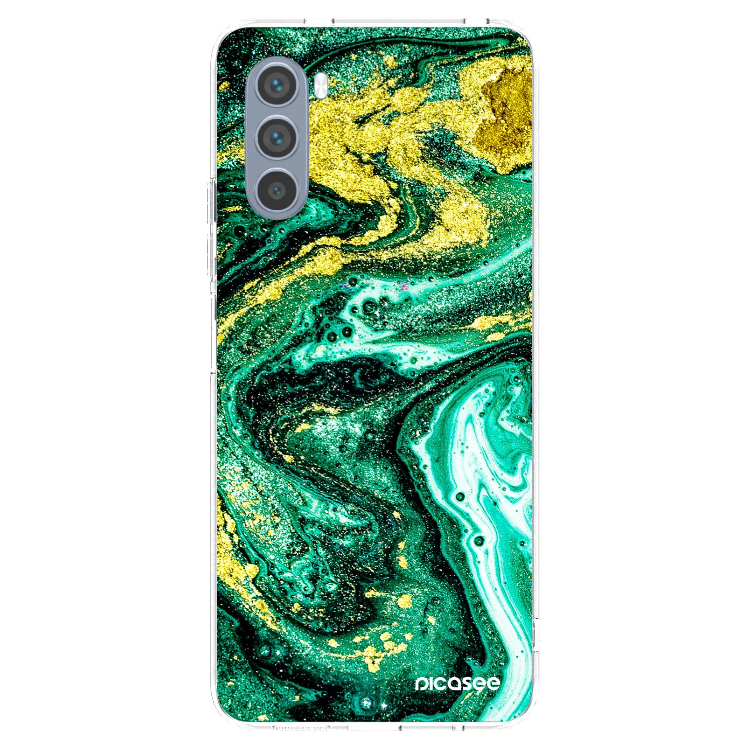 Picasee husă transparentă din silicon pentru Motorola Moto G62 - Green Gold