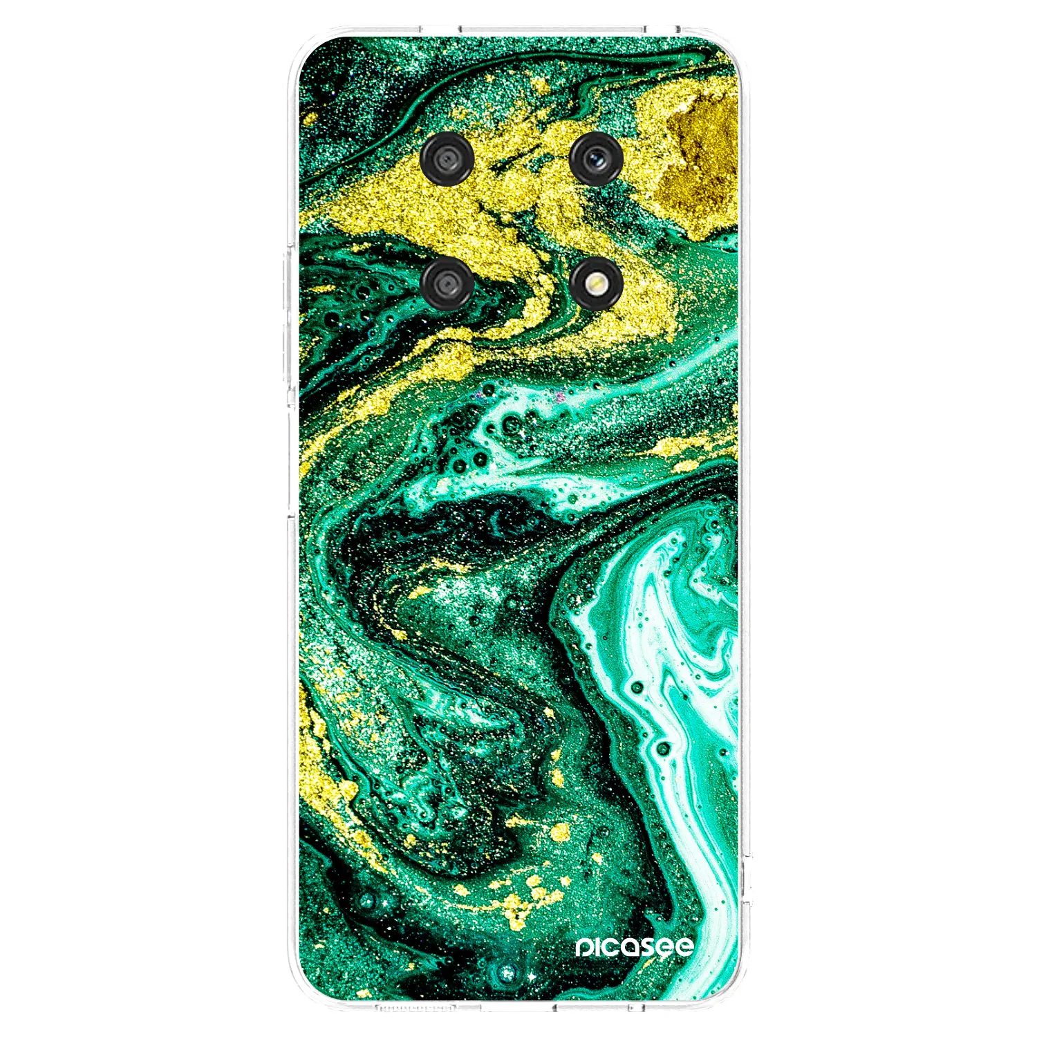 Picasee husă transparentă din silicon pentru Honor Magic4 Lite 5G - Green Gold