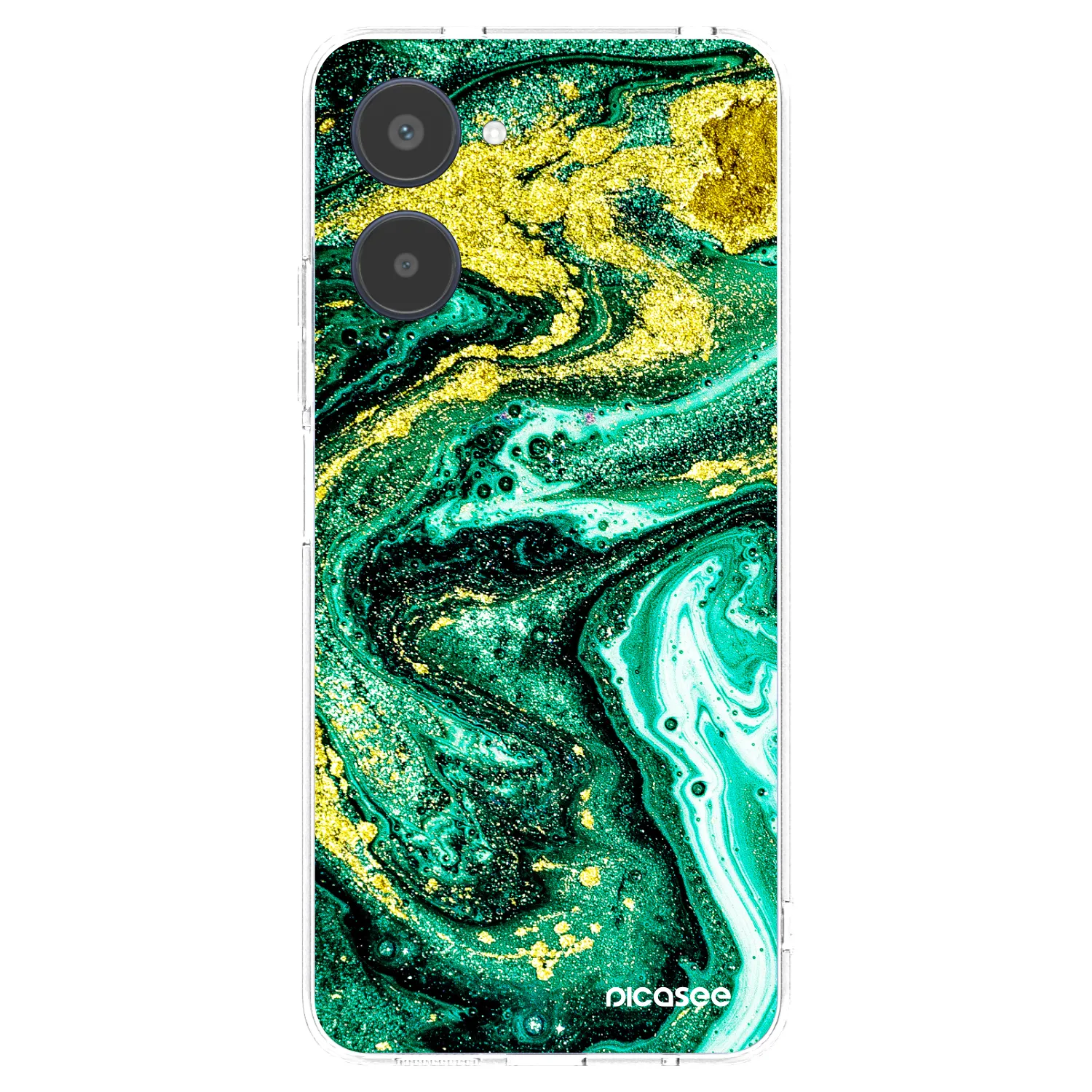 Picasee husă transparentă din silicon pentru Realme 10 4G - Green Gold