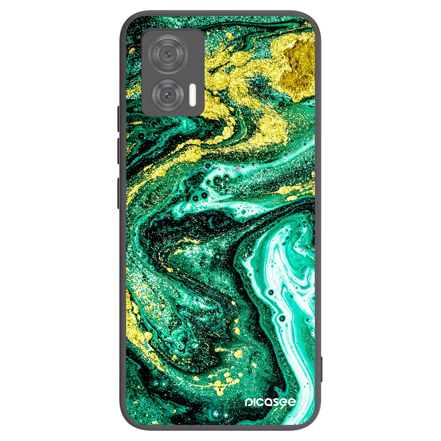Picasee husă neagră din silicon pentru Motorola Edge 30 Neo - Green Gold