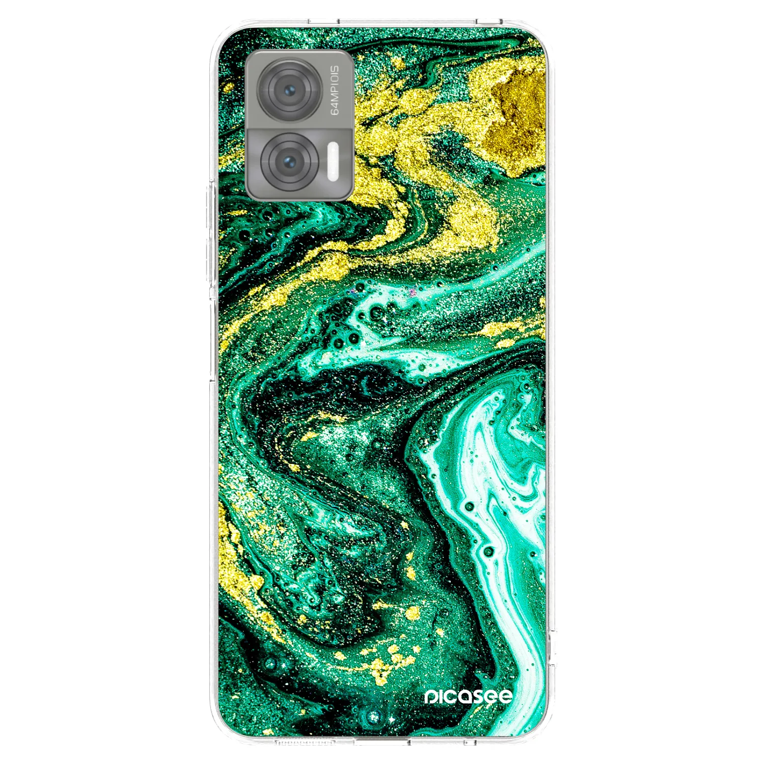Picasee husă transparentă din silicon pentru Motorola Edge 30 Neo - Green Gold