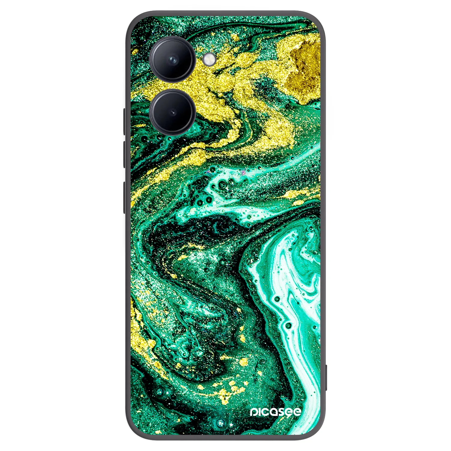 Picasee husă neagră din silicon pentru Realme C33 (2023) - Green Gold
