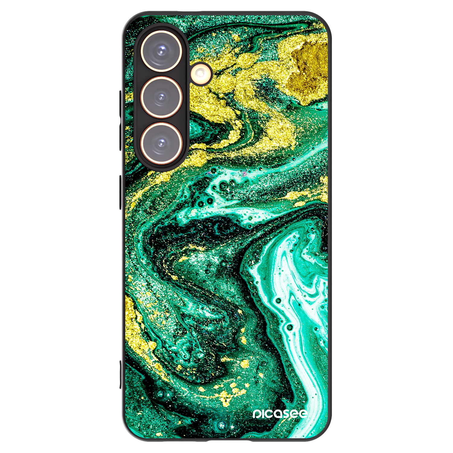 Picasee husă neagră din silicon pentru Samsung Galaxy S24 S921B 5G - Green Gold