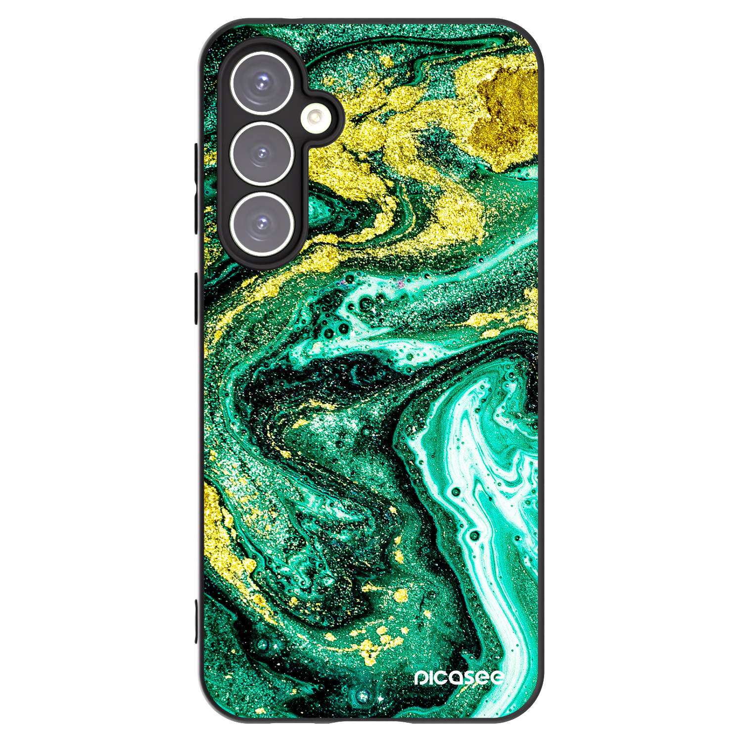 Picasee husă neagră din silicon pentru Samsung Galaxy S23 FE S711B - Green Gold