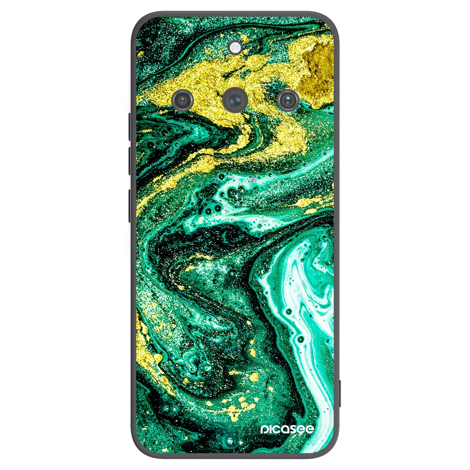 Picasee husă neagră din silicon pentru Realme 11 Pro+ - Green Gold