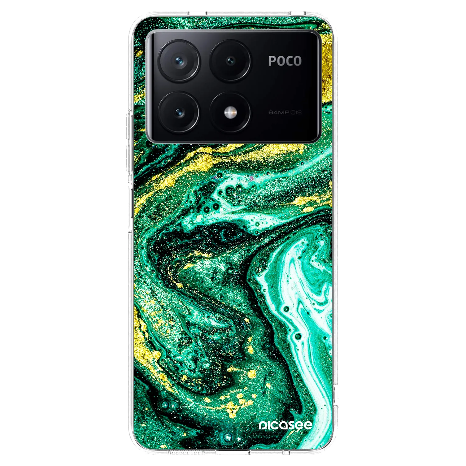 Picasee husă transparentă din silicon pentru Xiaomi Poco X6 Pro - Green Gold