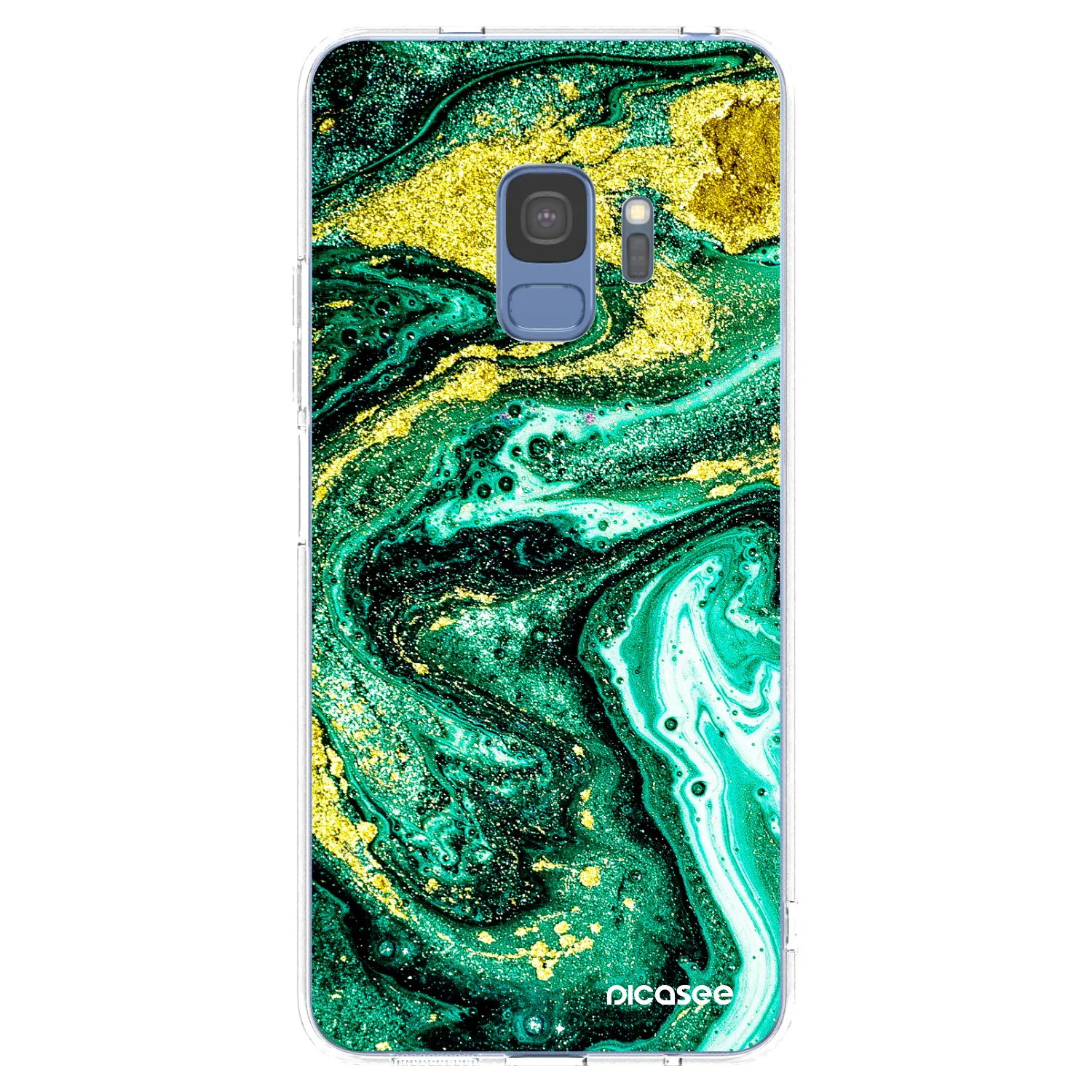 Picasee husă transparentă din silicon pentru Samsung Galaxy S9 G960F - Green Gold