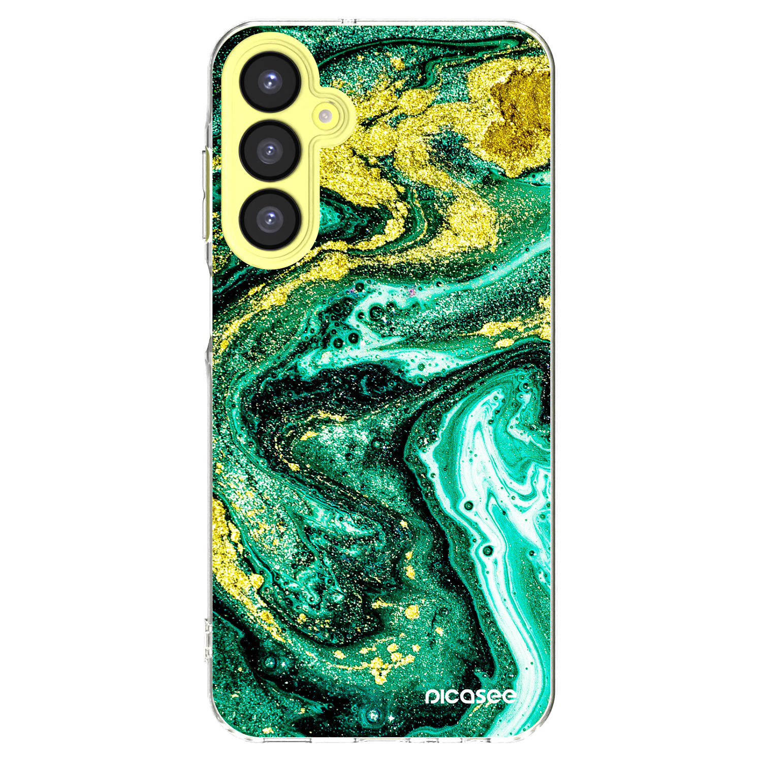 Picasee husă transparentă din silicon pentru Samsung Galaxy A25 A256B 5G - Green Gold