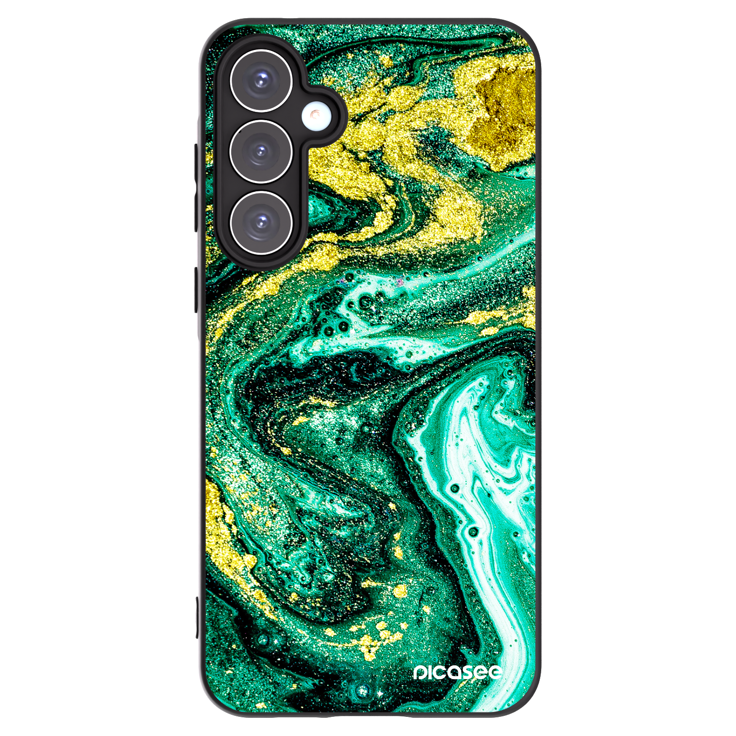 Picasee husă neagră din silicon pentru Samsung Galaxy A55 5G A556B - Green Gold