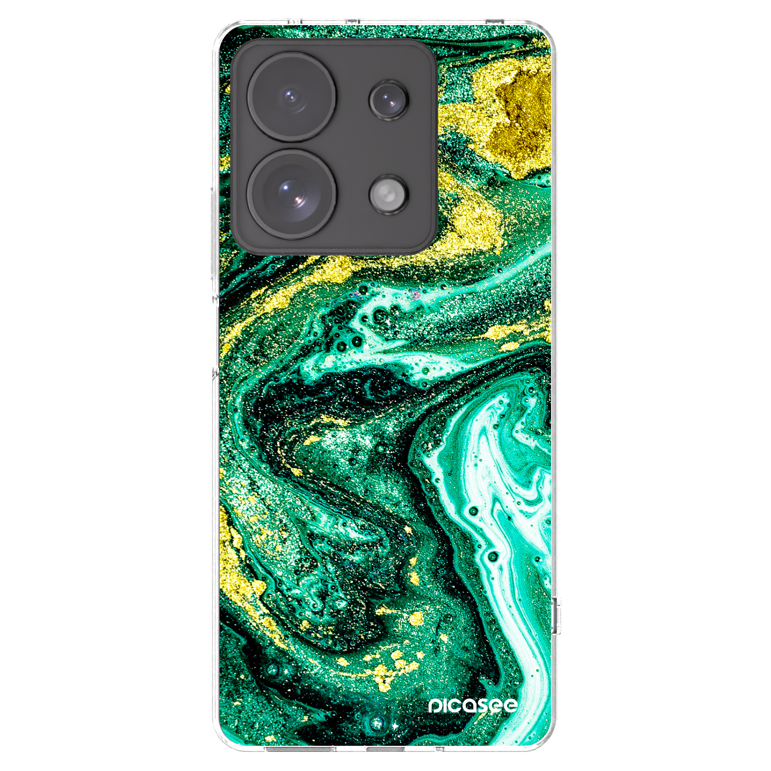 Picasee husă transparentă din silicon pentru Xiaomi Redmi Note 13 Pro 4G - Green Gold