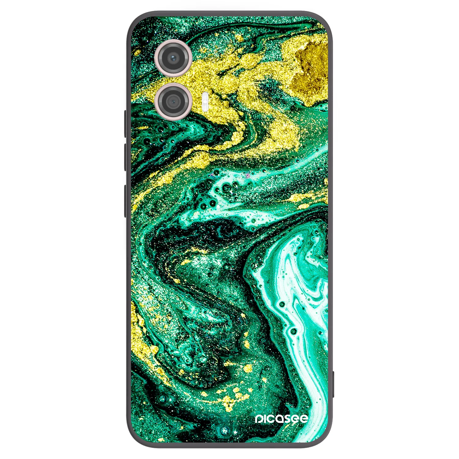 Picasee husă neagră din silicon pentru Motorola Moto G53 5G - Green Gold
