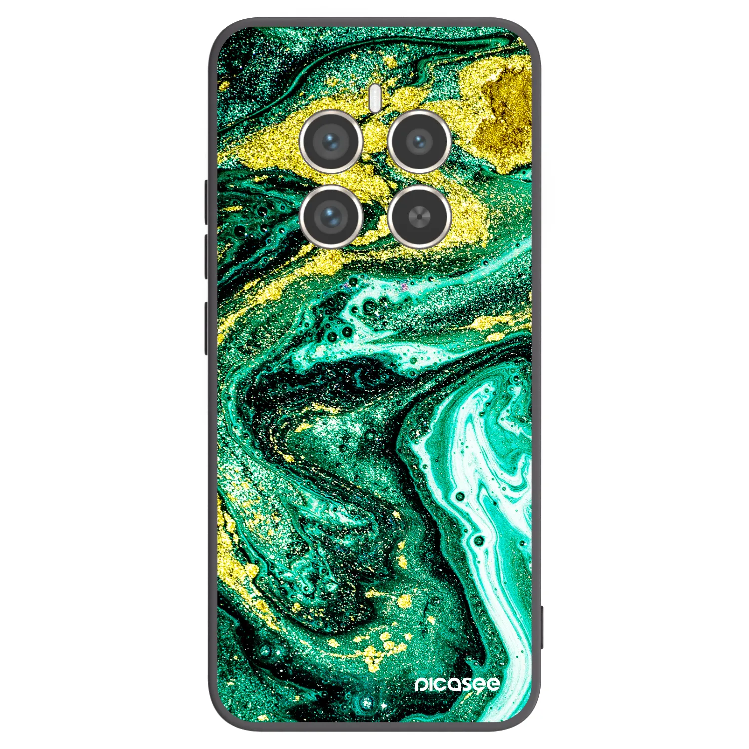 Picasee husă neagră din silicon pentru Realme 12 Pro 5G - Green Gold