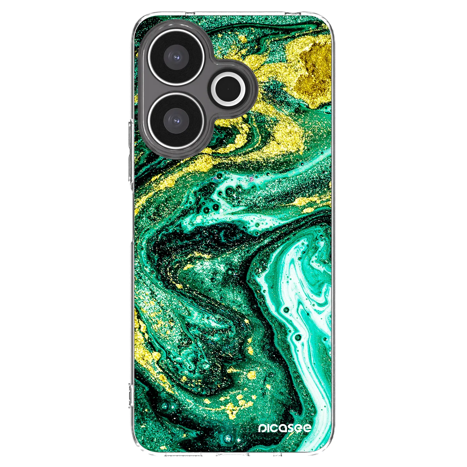 Picasee husă transparentă din silicon pentru Xiaomi Redmi 13 4G - Green Gold