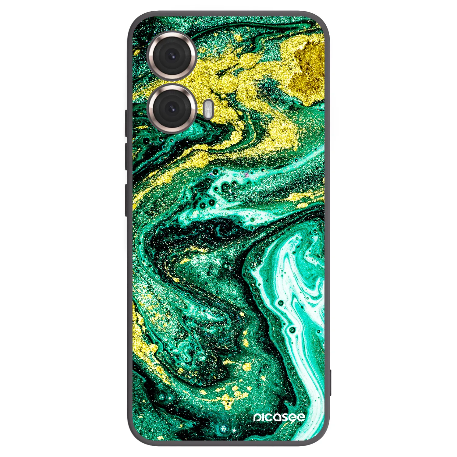 Picasee husă neagră din silicon pentru Motorola Moto G85 - Green Gold