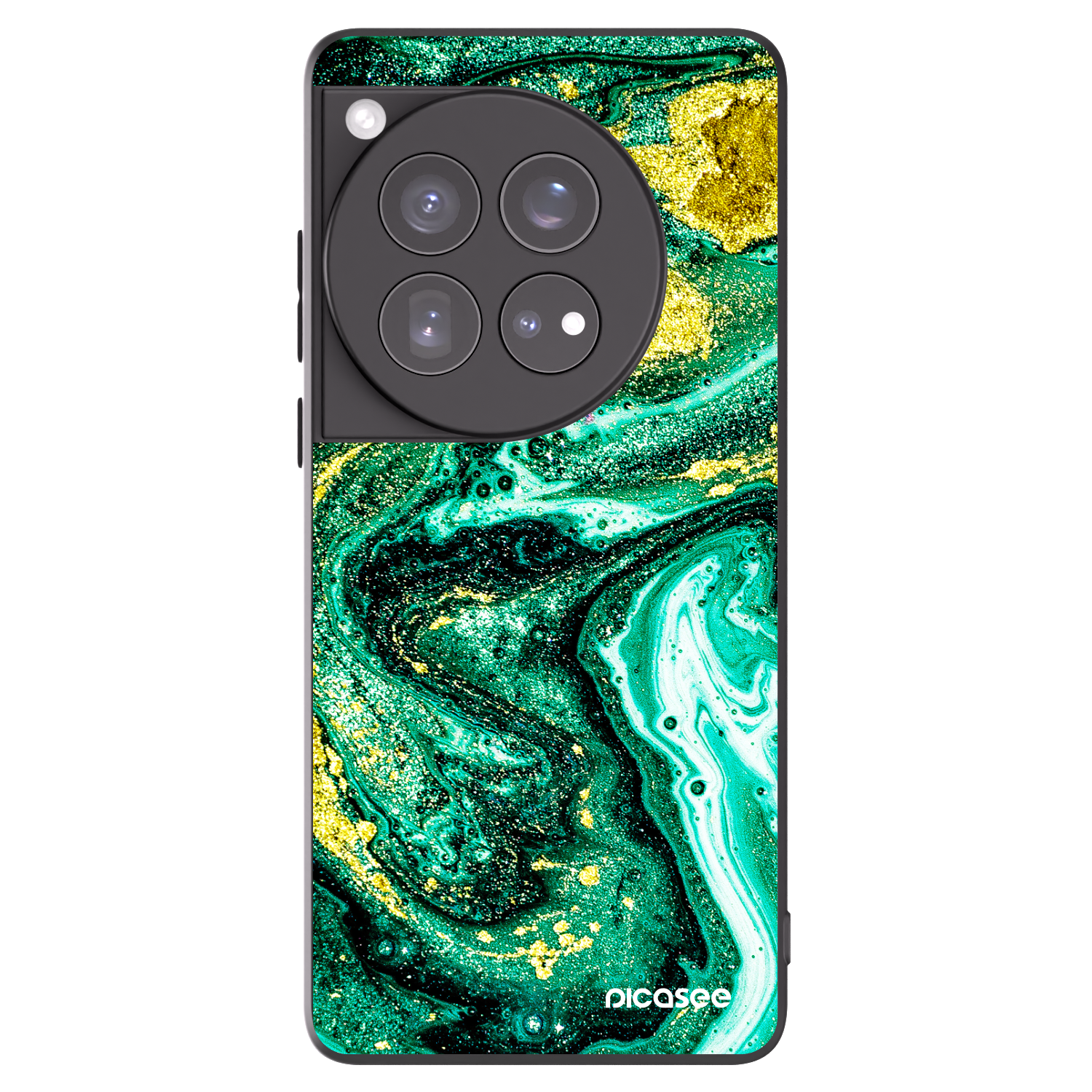 Picasee husă neagră din silicon pentru OnePlus 12 5G - Green Gold
