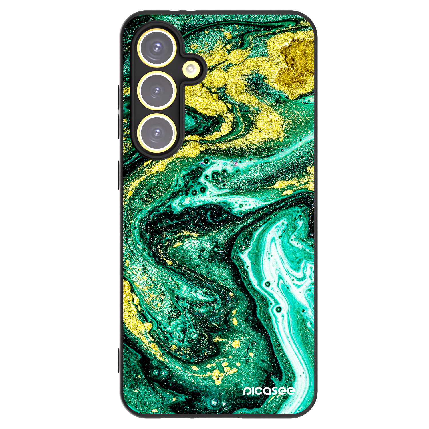 Picasee husă neagră din silicon pentru Samsung Galaxy S24 FE S721B - Green Gold