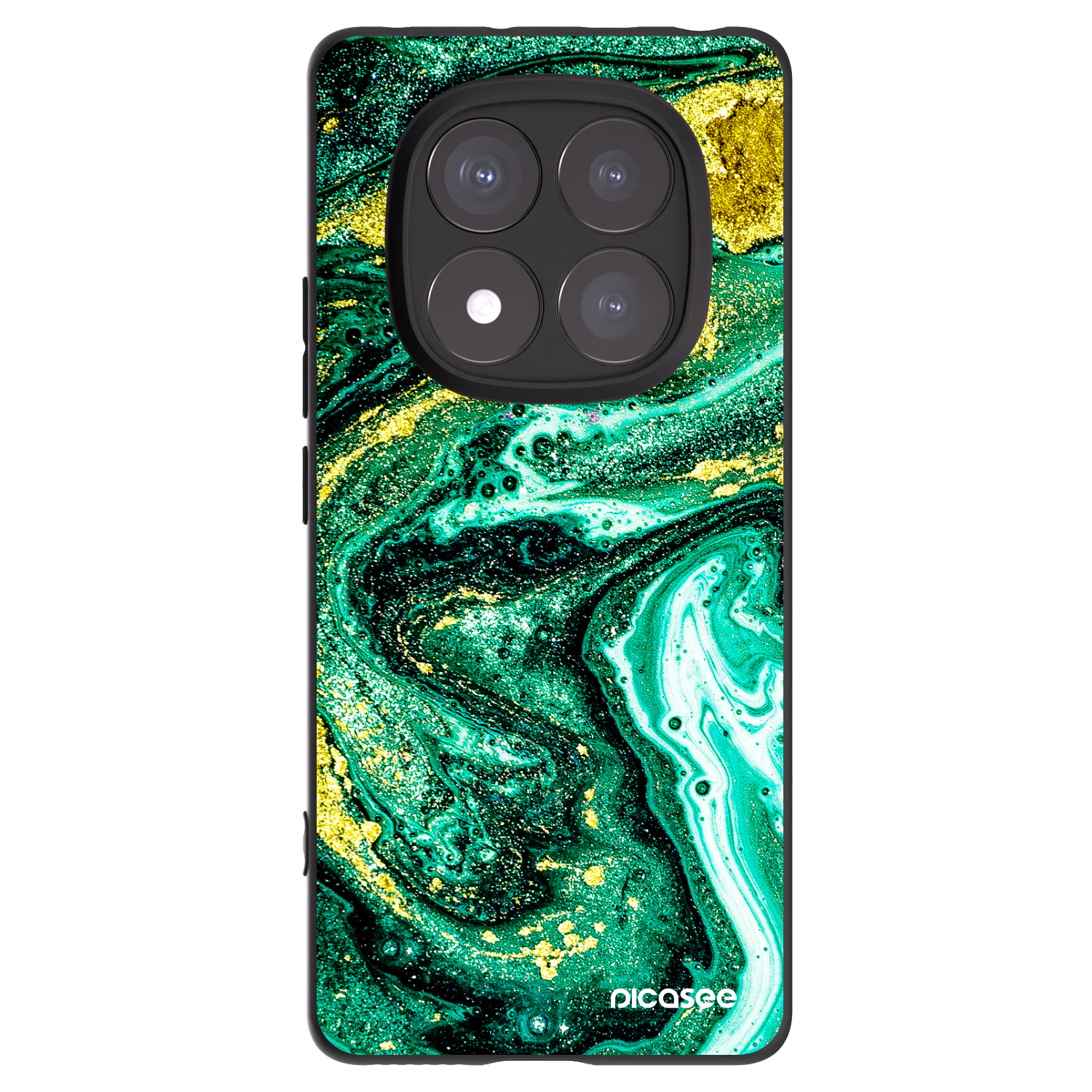 Picasee husă neagră din silicon pentru Xiaomi Redmi Note 14 Pro+ 5G - Green Gold