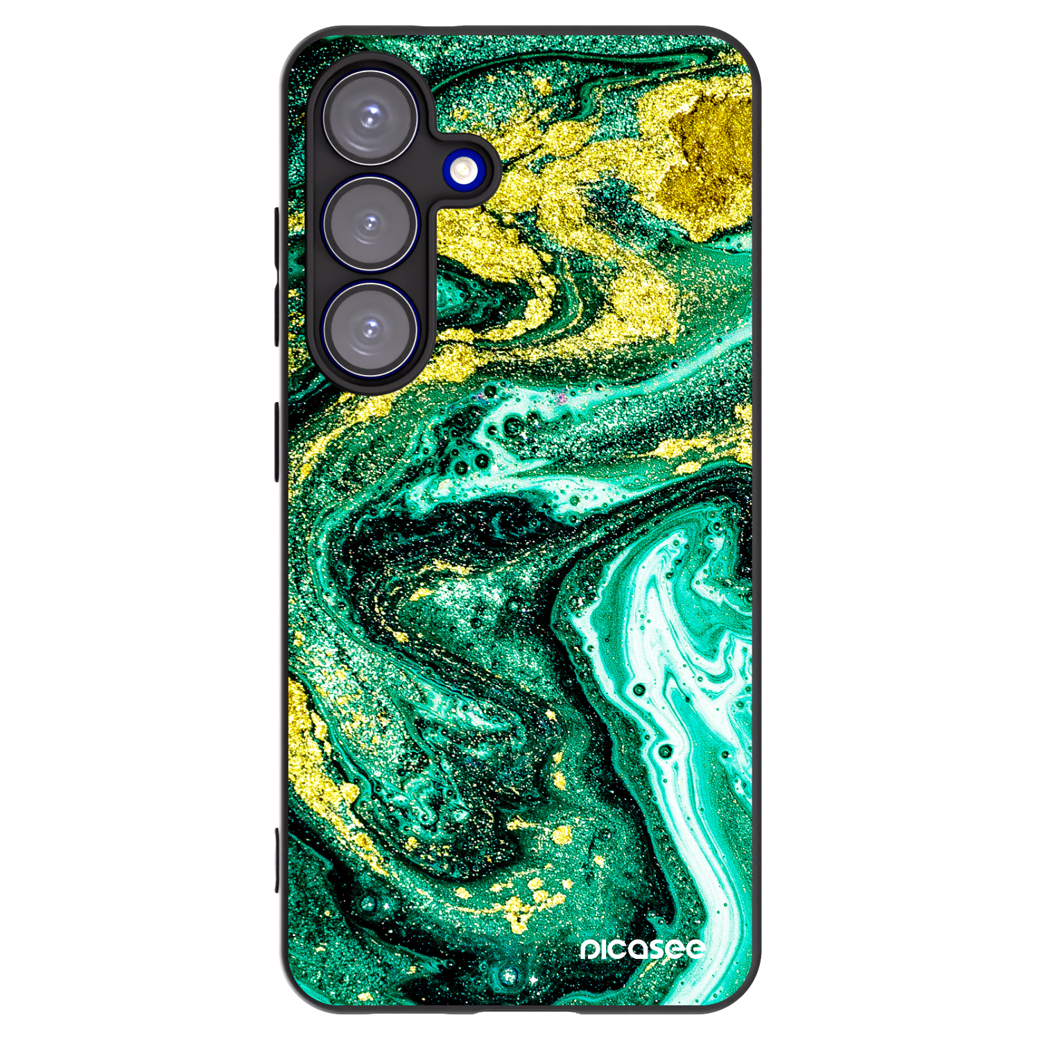 Picasee husă neagră din silicon pentru Samsung Galaxy S25 5G - Green Gold