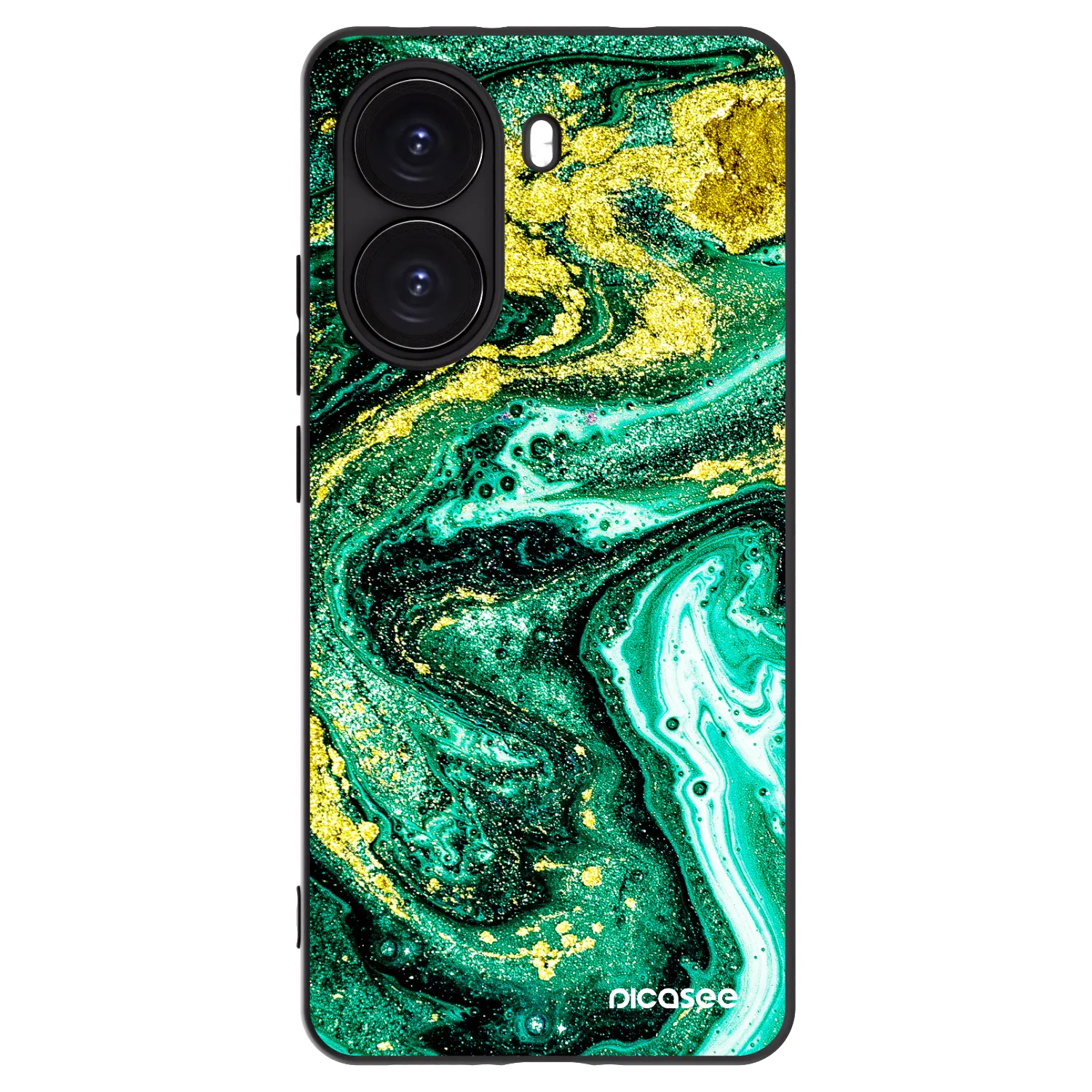 Picasee husă neagră din silicon pentru Xiaomi Poco X7 Pro 5G - Green Gold