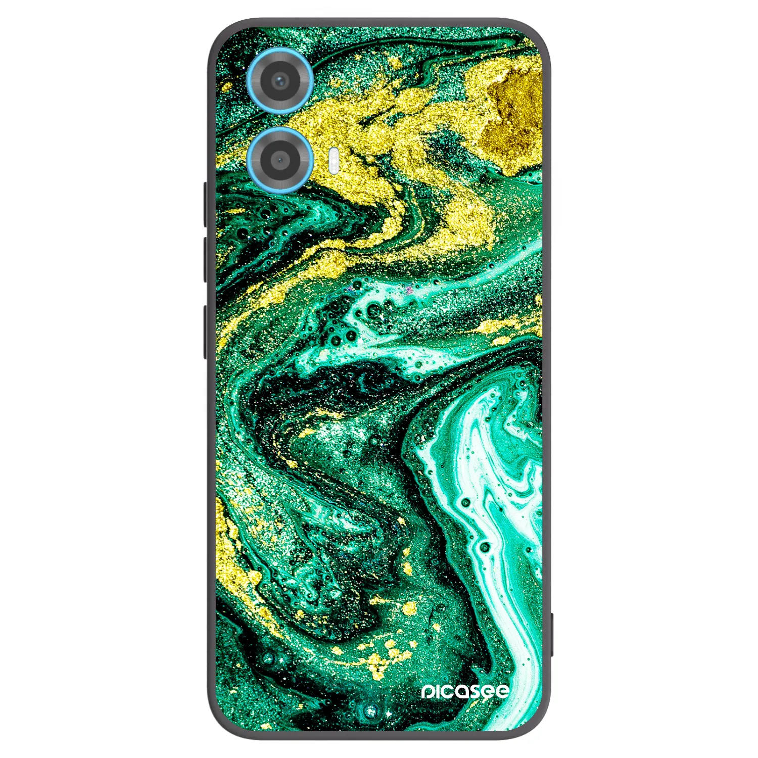 Picasee husă neagră din silicon pentru Motorola Moto G34 5G - Green Gold