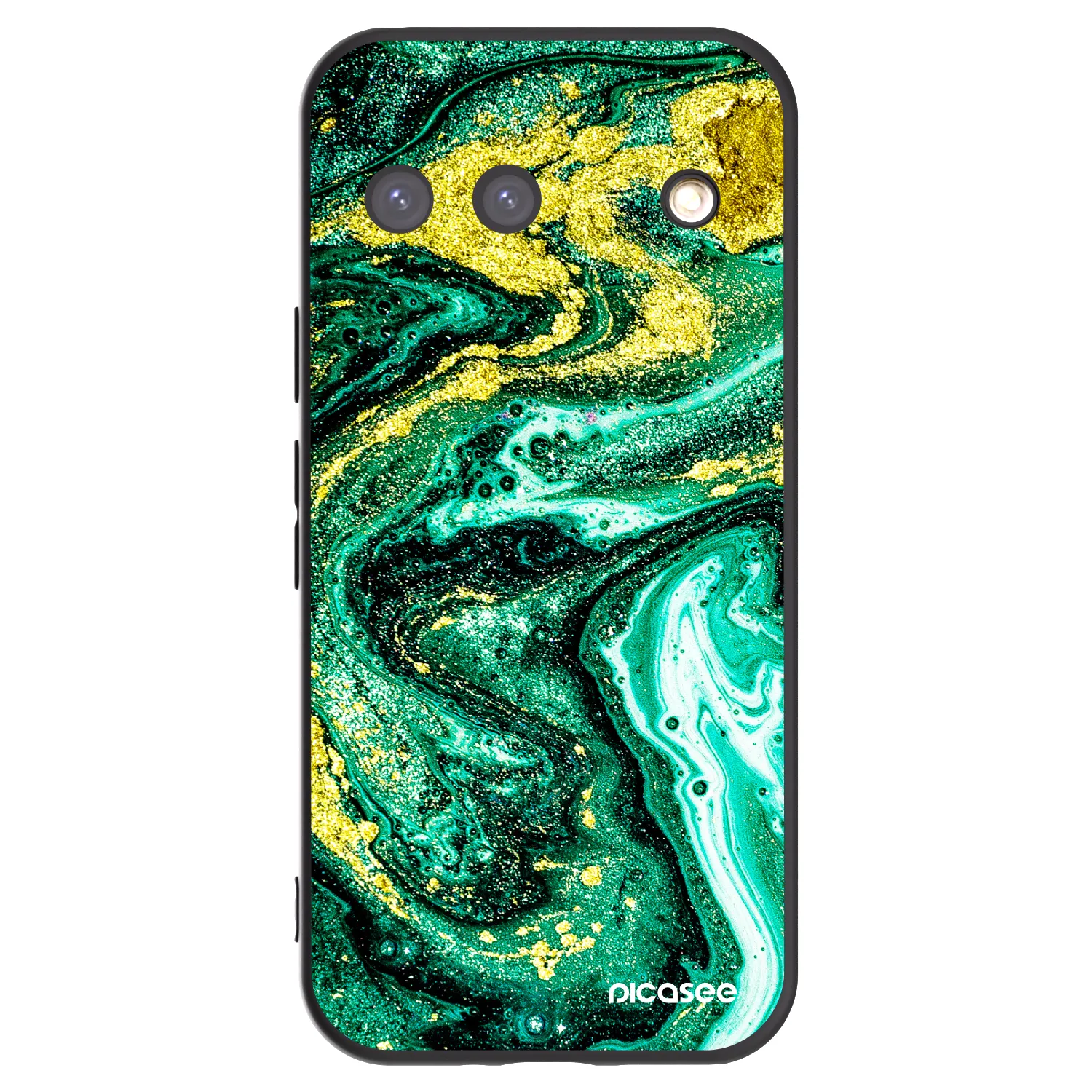 Picasee husă neagră din silicon pentru Google Pixel 9 - Green Gold