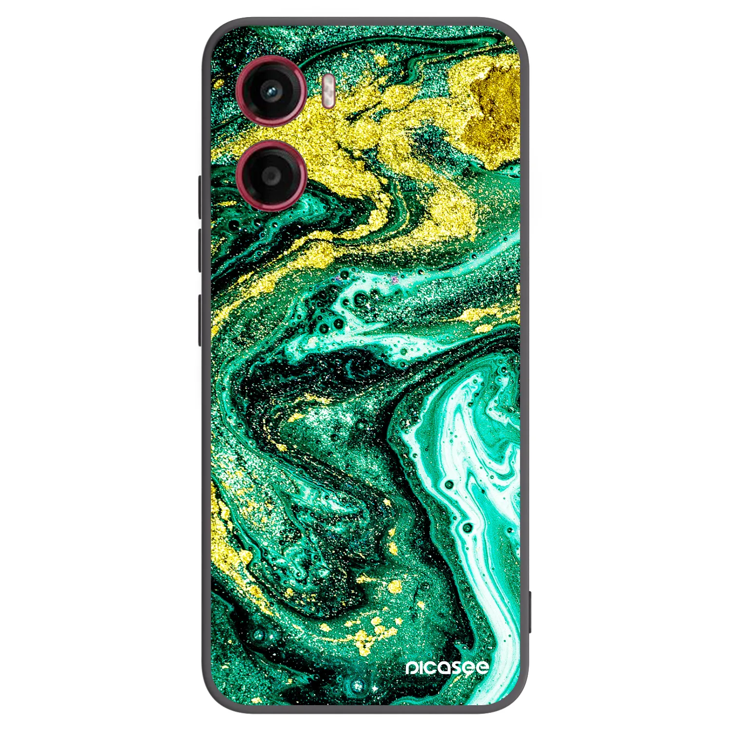 Picasee husă neagră din silicon pentru Motorola Moto G05 - Green Gold