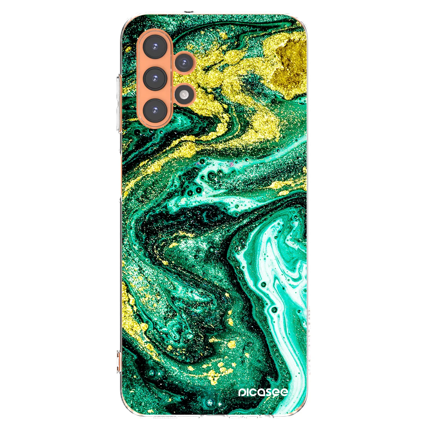 Picasee husă transparentă din silicon pentru Samsung Galaxy A13 5G - Green Gold