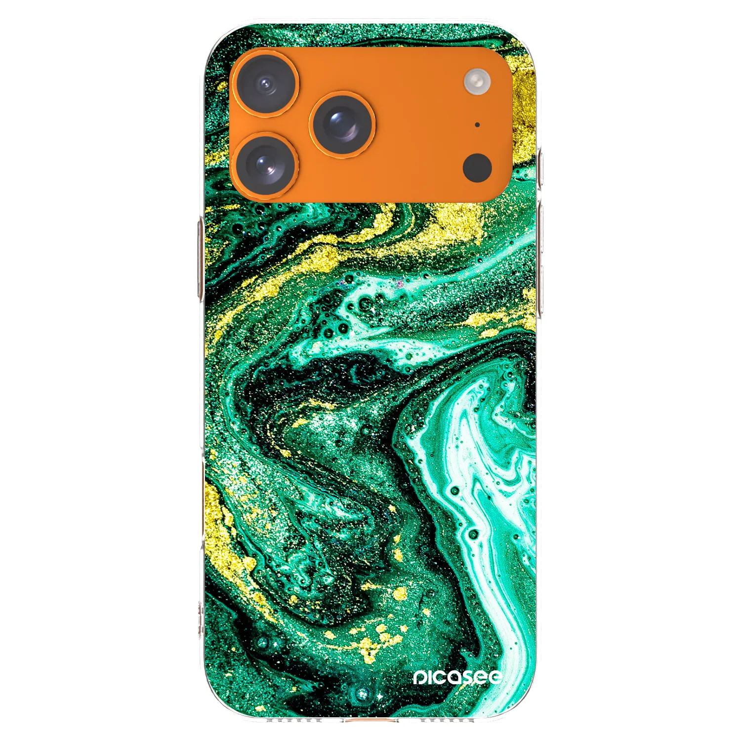 Picasee husă transparentă din silicon pentru Apple iPhone 17 Pro Max - Green Gold