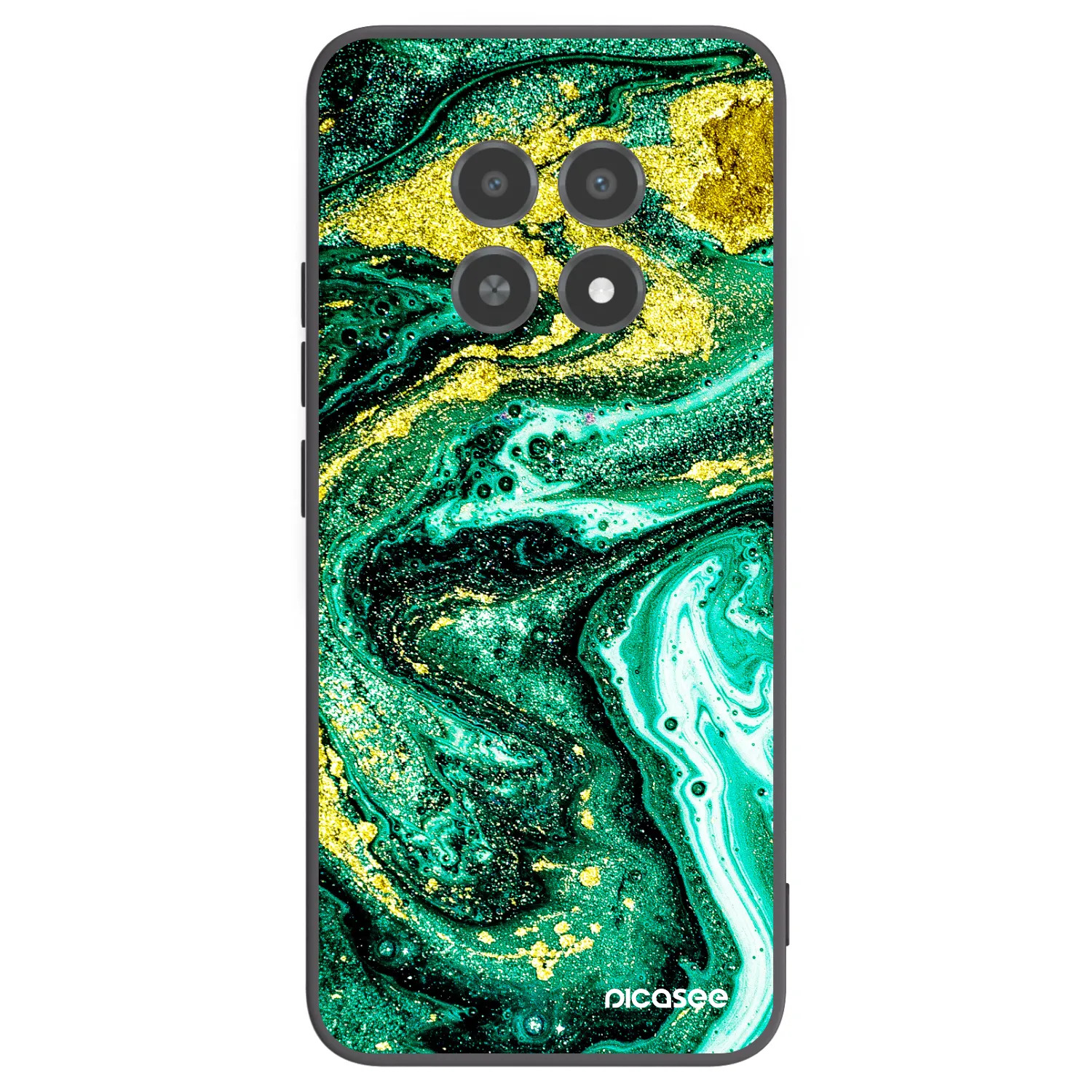 Picasee husă neagră din silicon pentru Realme 12X - Green Gold