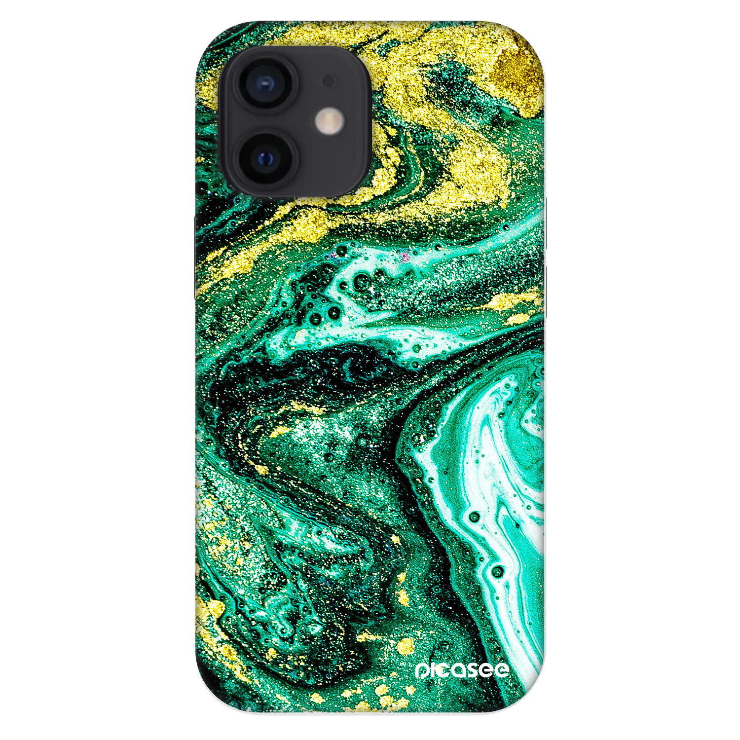 Picasee Fashion Case pentru Apple iPhone 12 mini - Green Gold