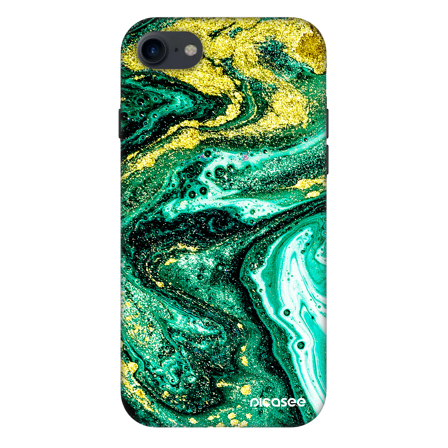 Picasee Fashion Case pentru Apple iPhone SE 2022 - Green Gold