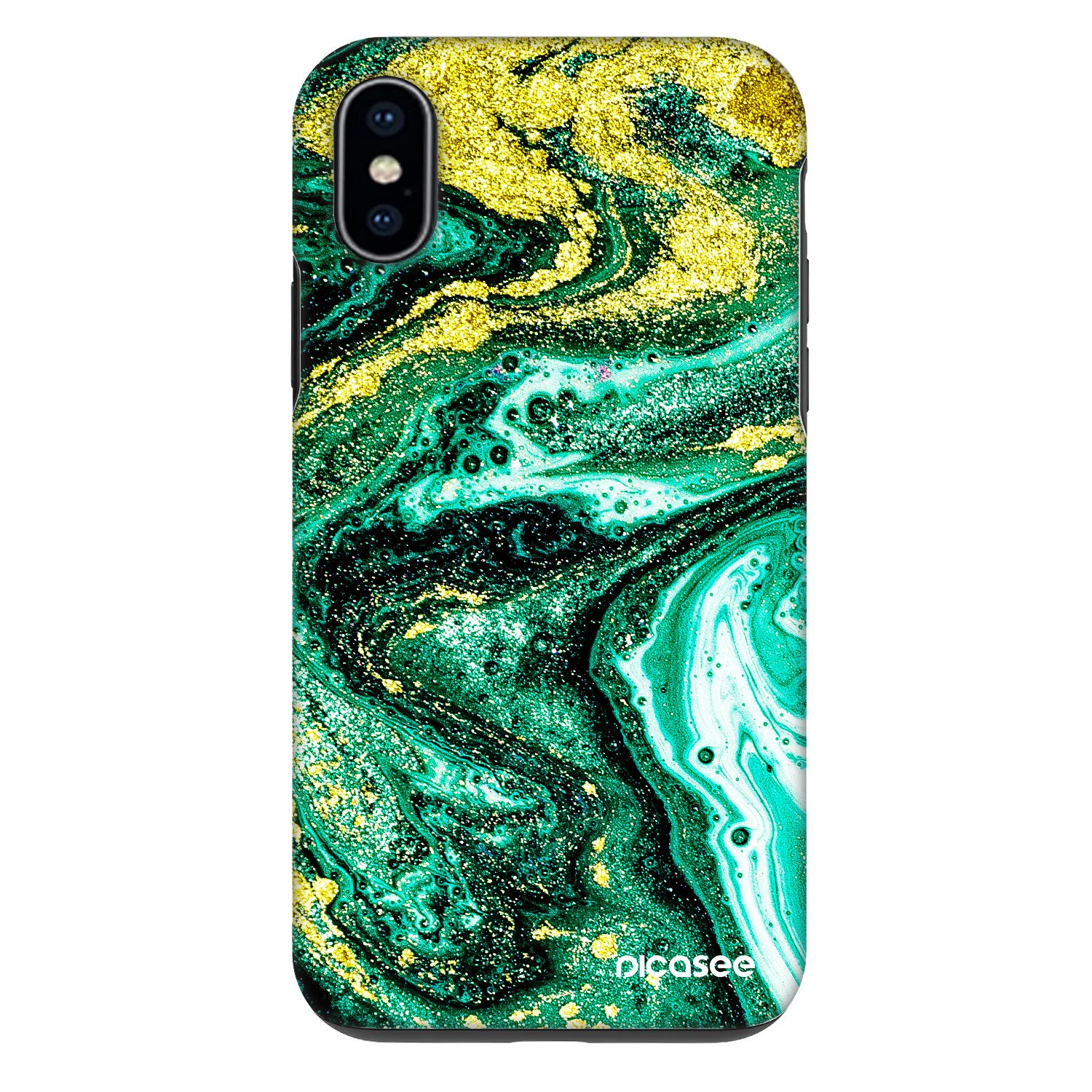 Picasee Fashion Case pentru Apple iPhone X/XS - Green Gold