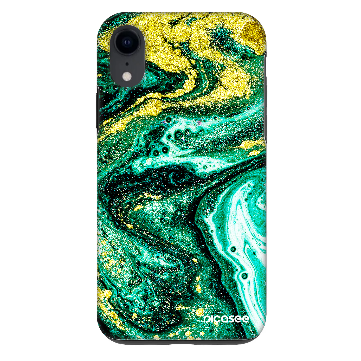 Picasee Fashion Case pentru Apple iPhone XR - Green Gold