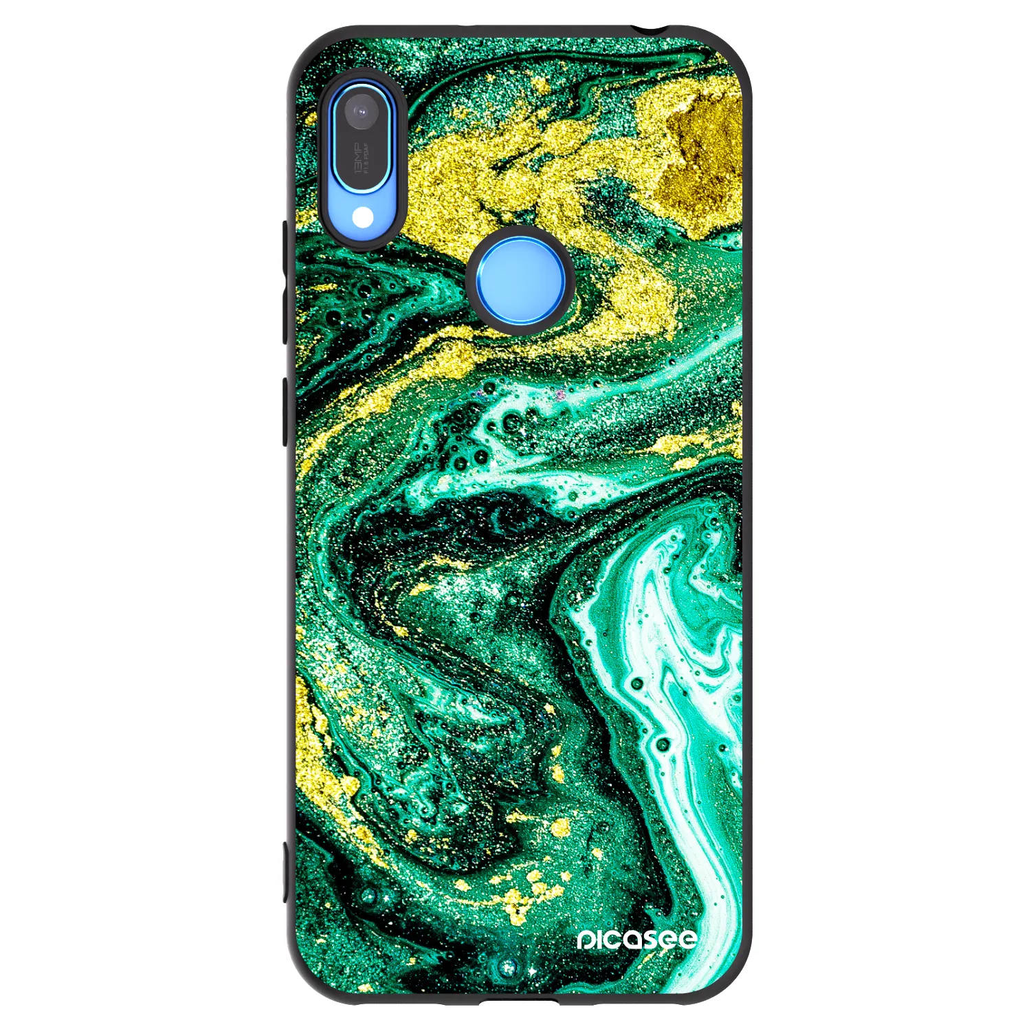 Picasee husă neagră din silicon pentru Huawei Y6 2019 - Green Gold
