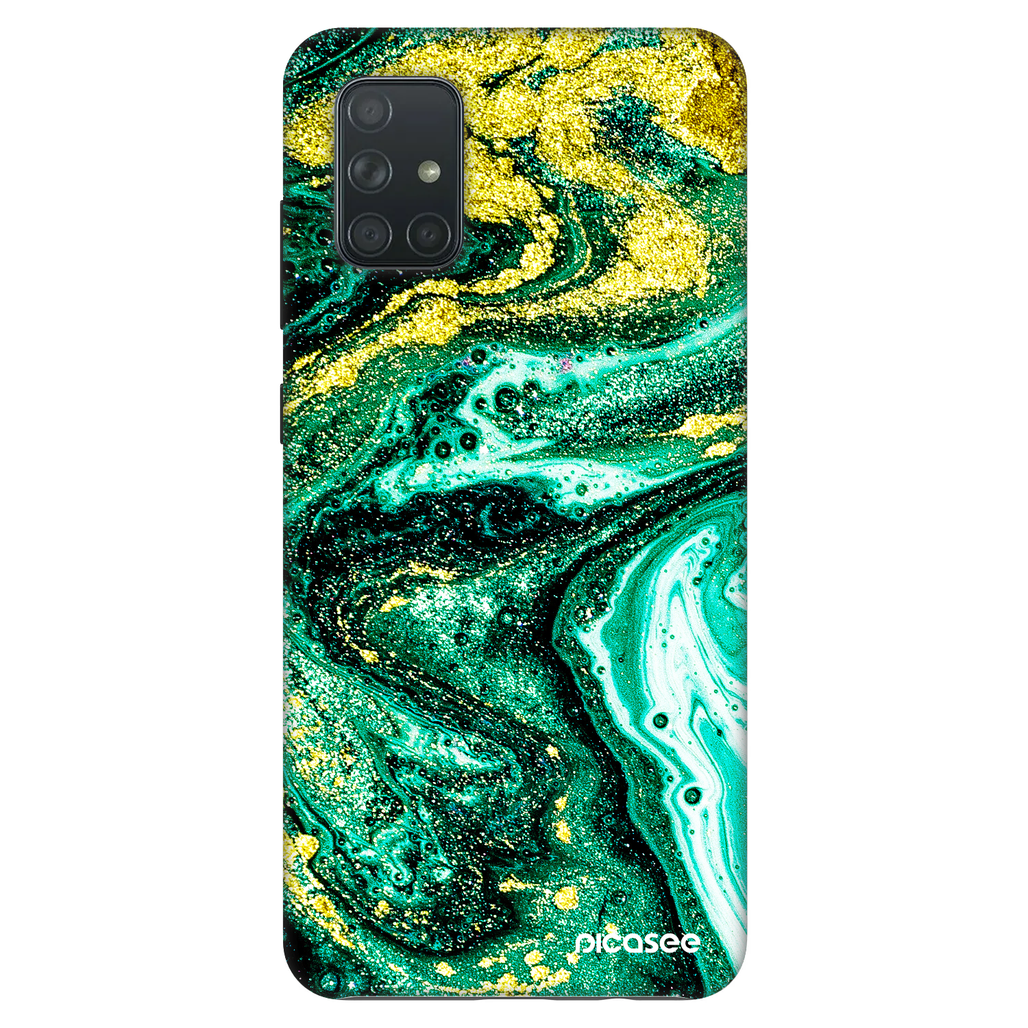 Picasee Fashion Case pentru Samsung Galaxy A71 A715F - Green Gold