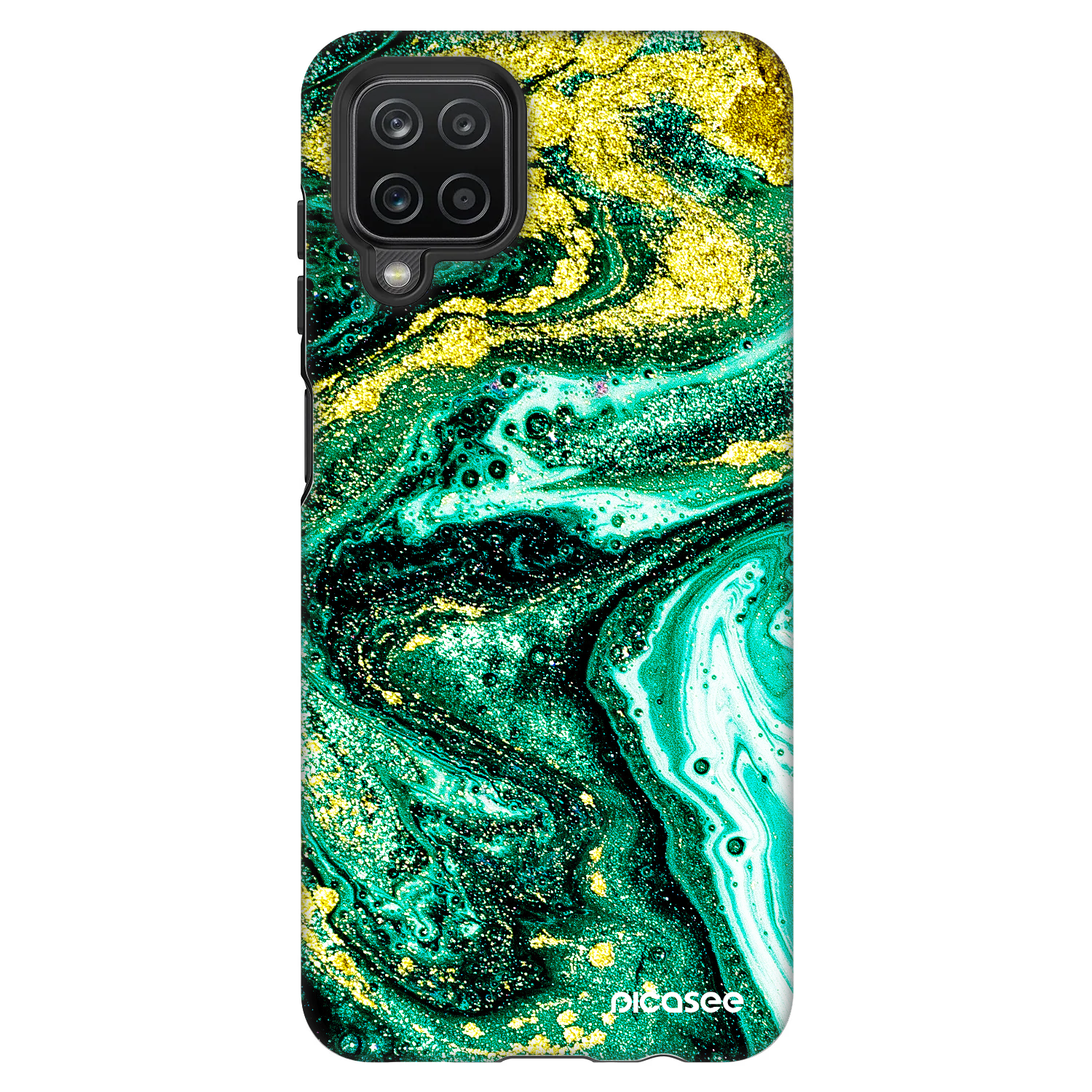 Picasee Fashion Case pentru Samsung Galaxy A12 A125F - Green Gold