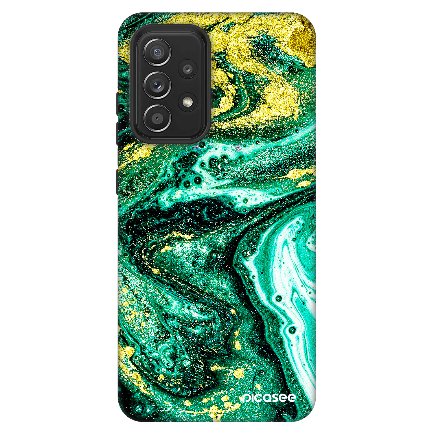 Picasee Fashion Case pentru Samsung Galaxy A52 5G A525F - Green Gold