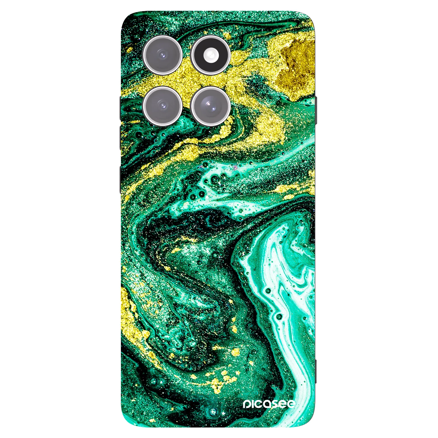 Picasee husă neagră din silicon pentru Motorola Edge 60 Pro - Green Gold