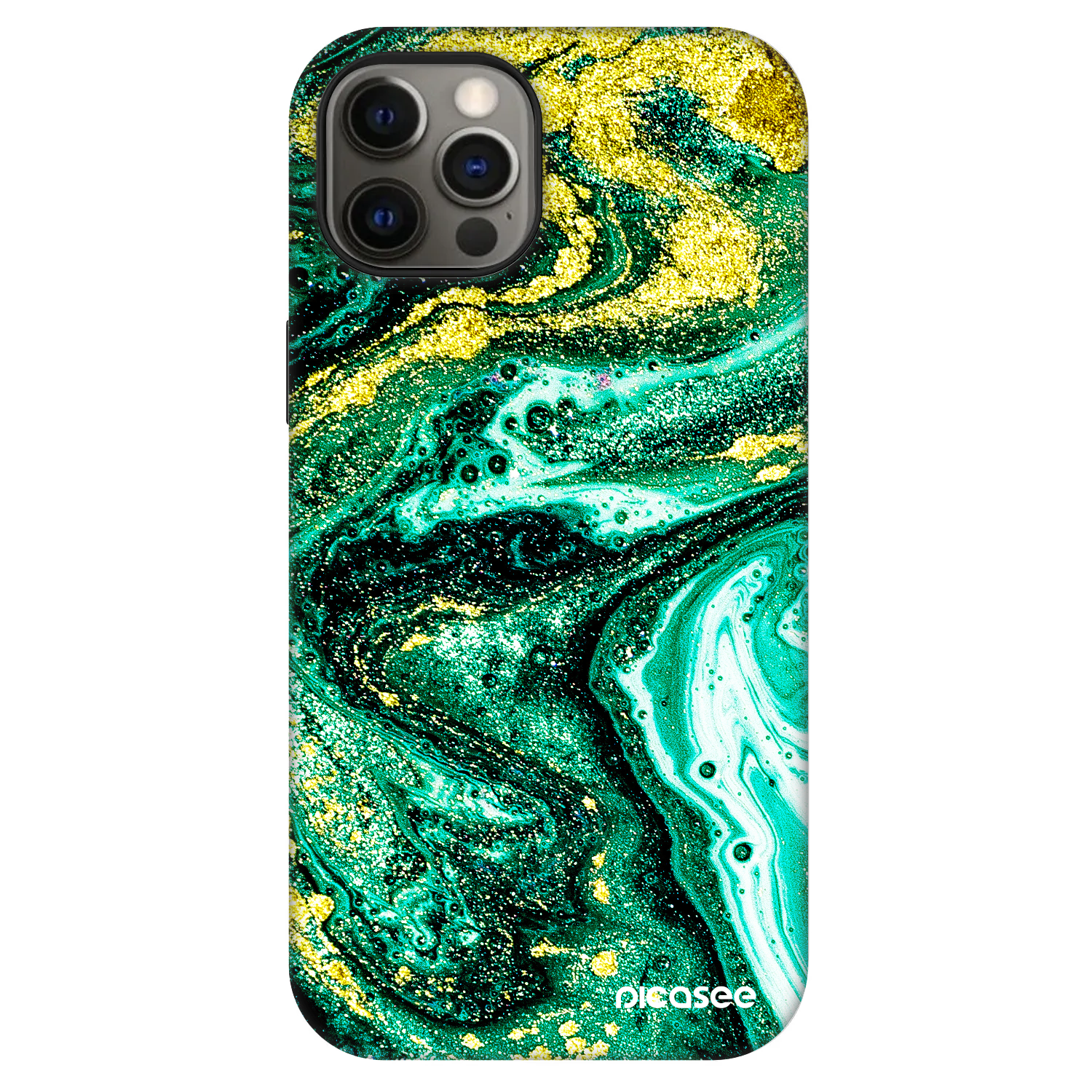 Picasee Fashion Case MagSafe pentru Apple iPhone 12 Pro - Green Gold
